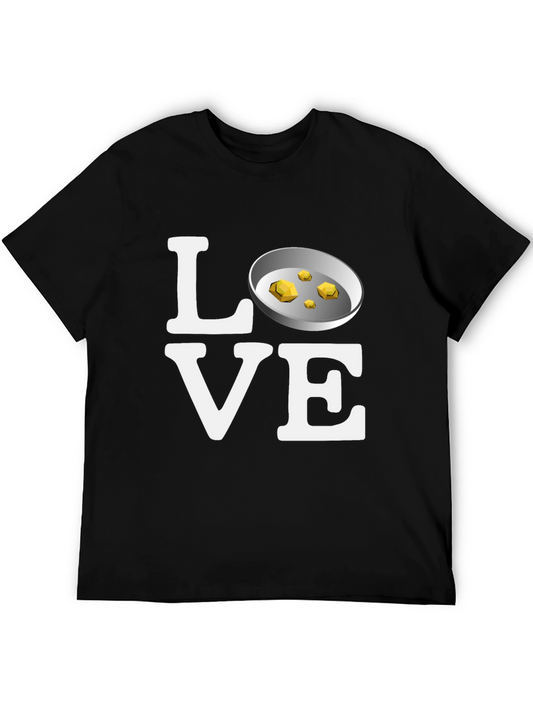 Camiseta Negra Love con Diseño de Minería de Oro