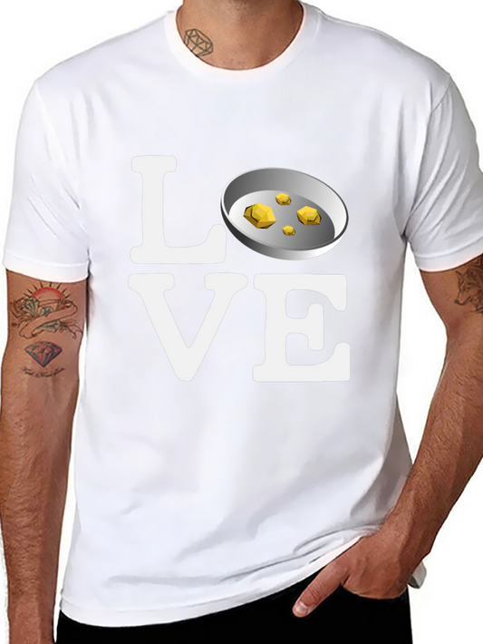 Camiseta Negra Love con Diseño de Minería de Oro