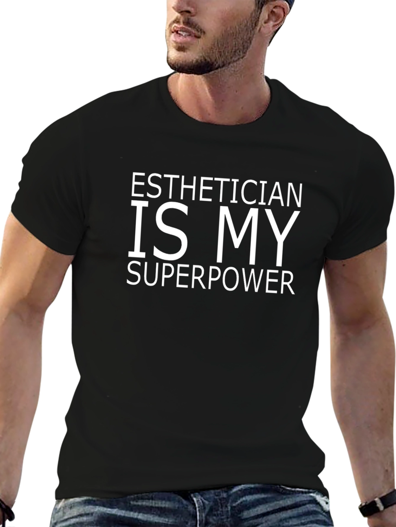 Camiseta Negra: Esteticista es mi Superpoder