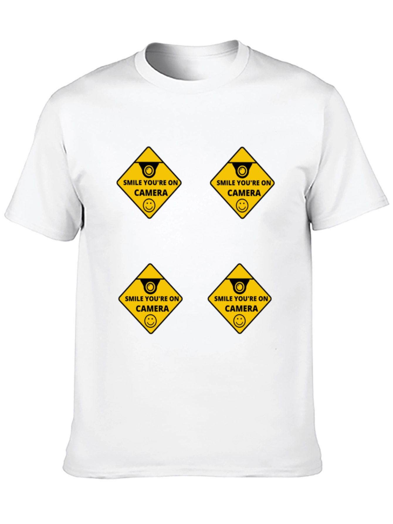 Camiseta Negra Sonríe Estás en Cámara