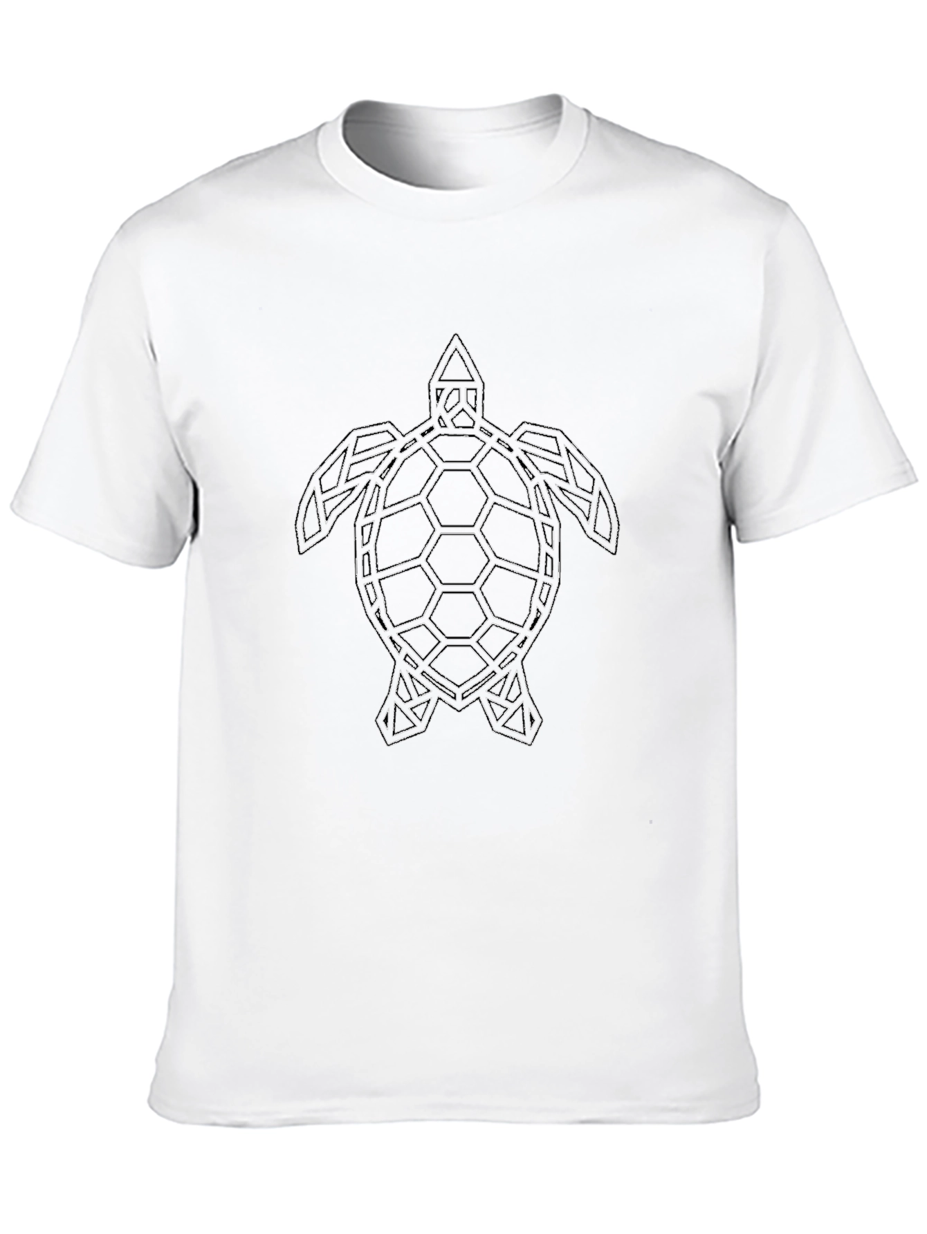 Camiseta Negra con Diseño de Tortuga Geométrica