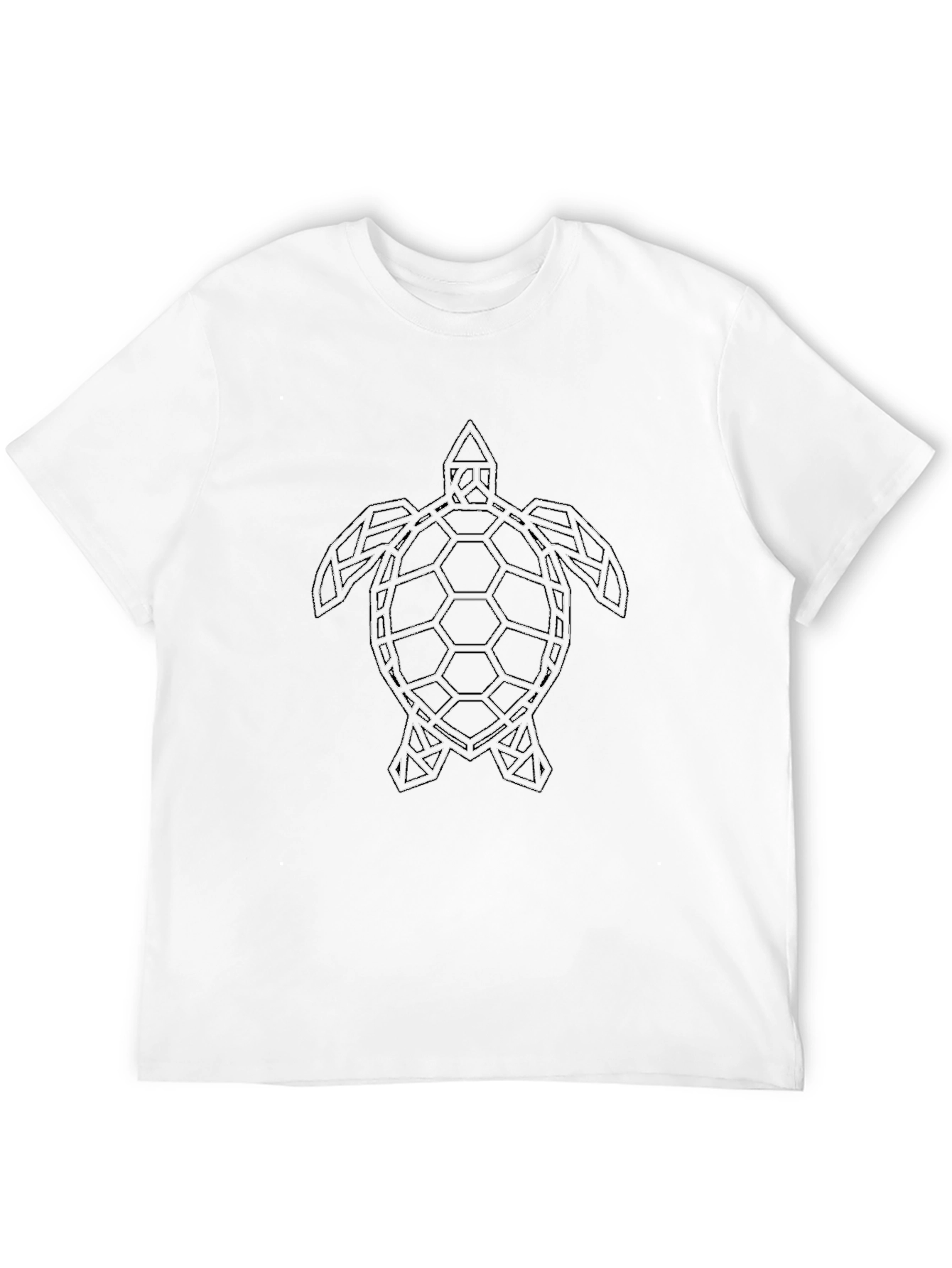 Camiseta Negra con Diseño de Tortuga Geométrica