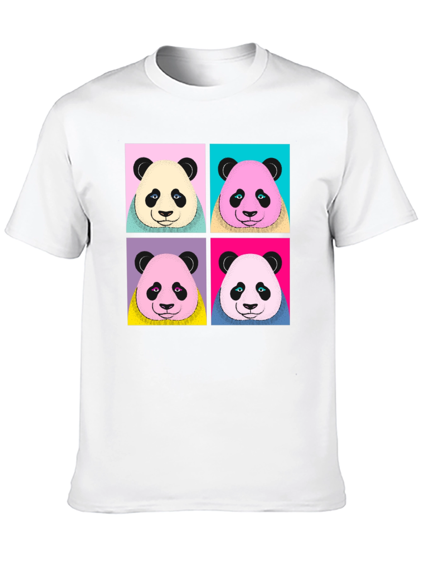 Camiseta Negra con Diseño Panda Pop Art