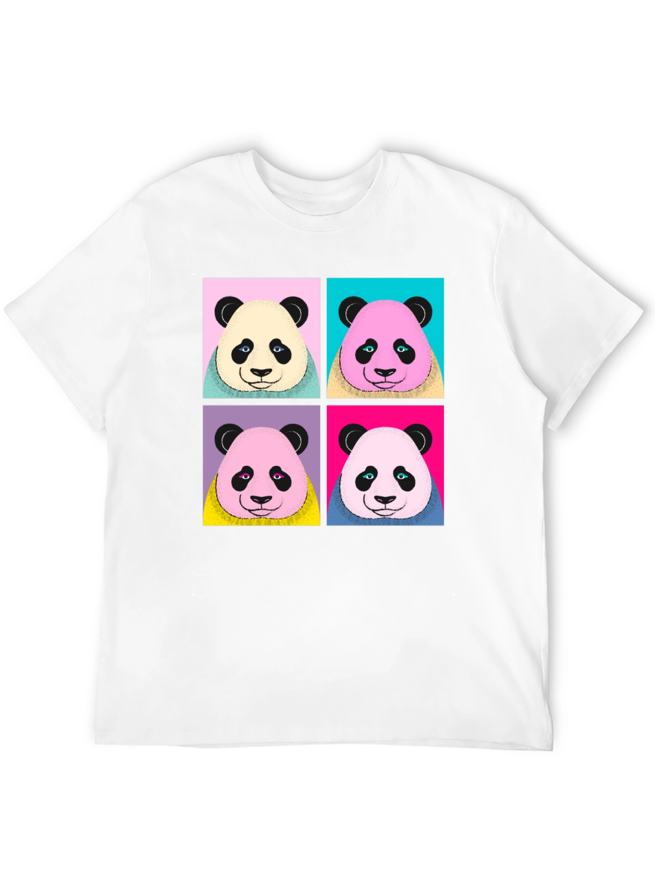 Camiseta Negra con Diseño Panda Pop Art