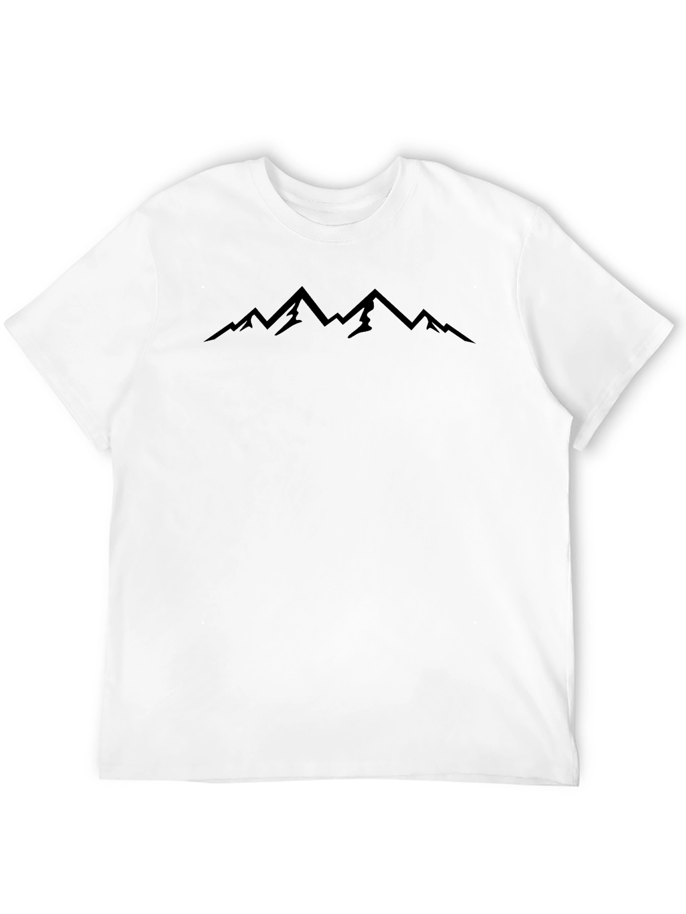 Camiseta Negra con Diseño de Montañas para Hombre