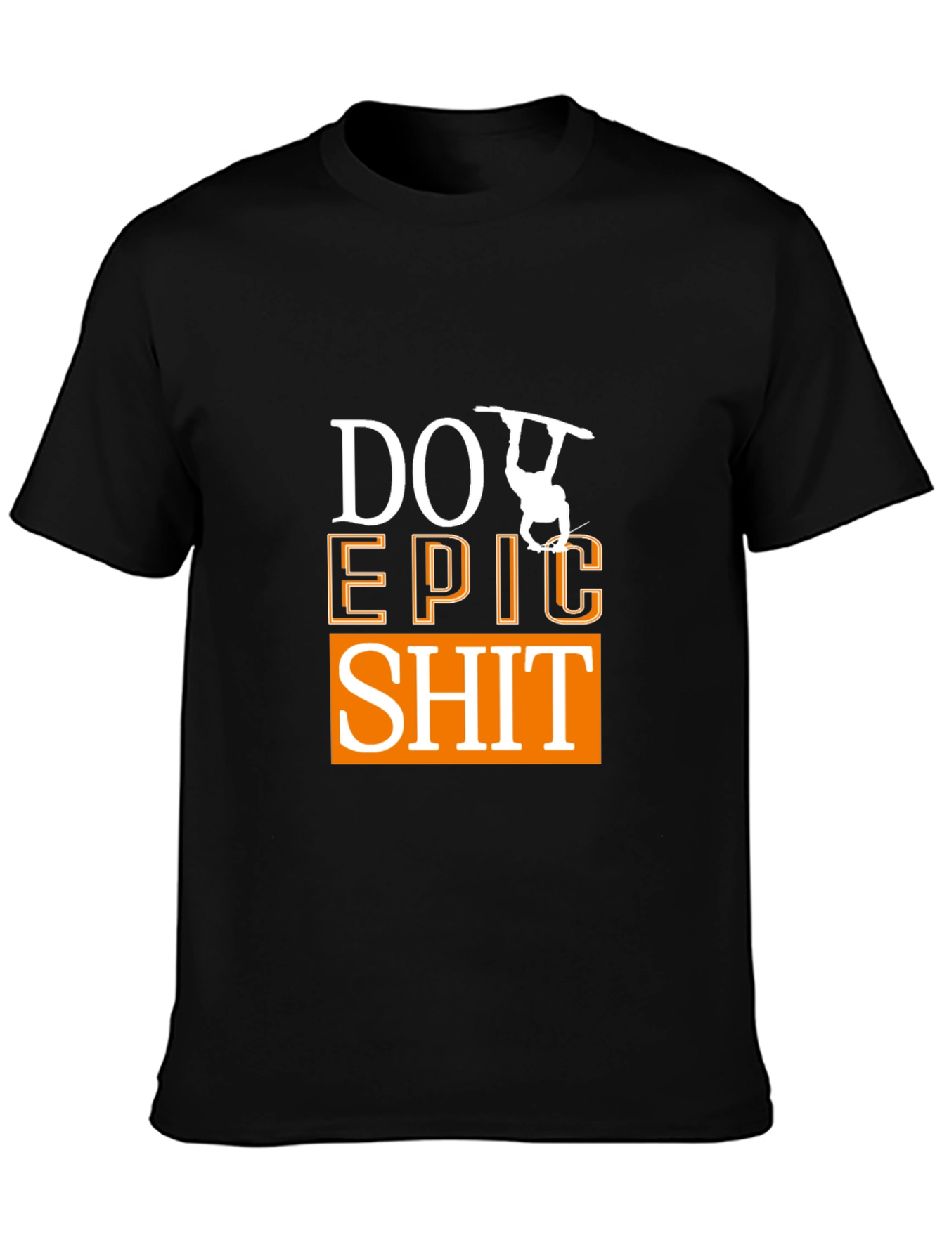 Camiseta Negra Do Epic Shit con Diseño de Snowboard