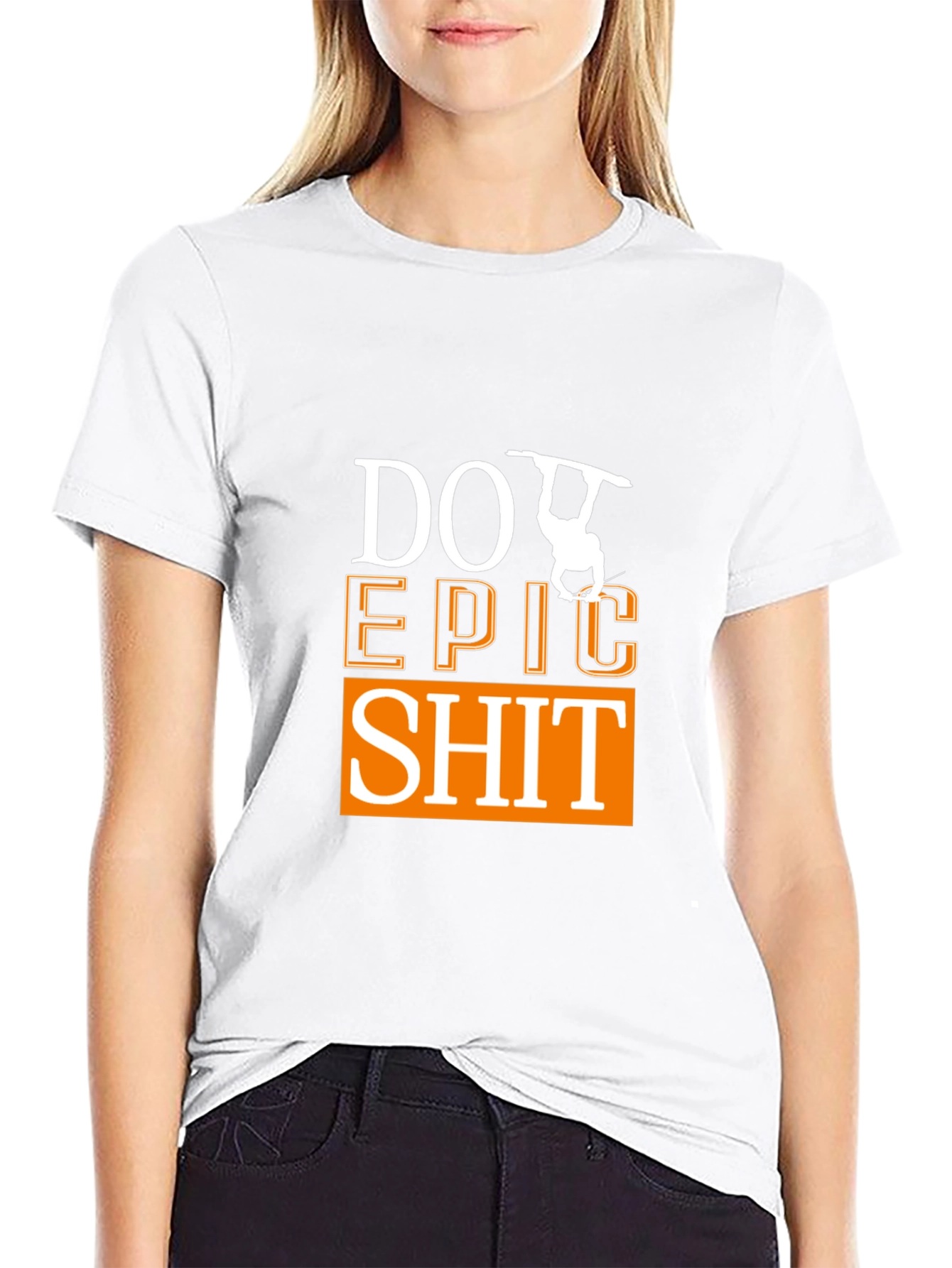 Camiseta Negra Do Epic Shit con Diseño de Snowboard