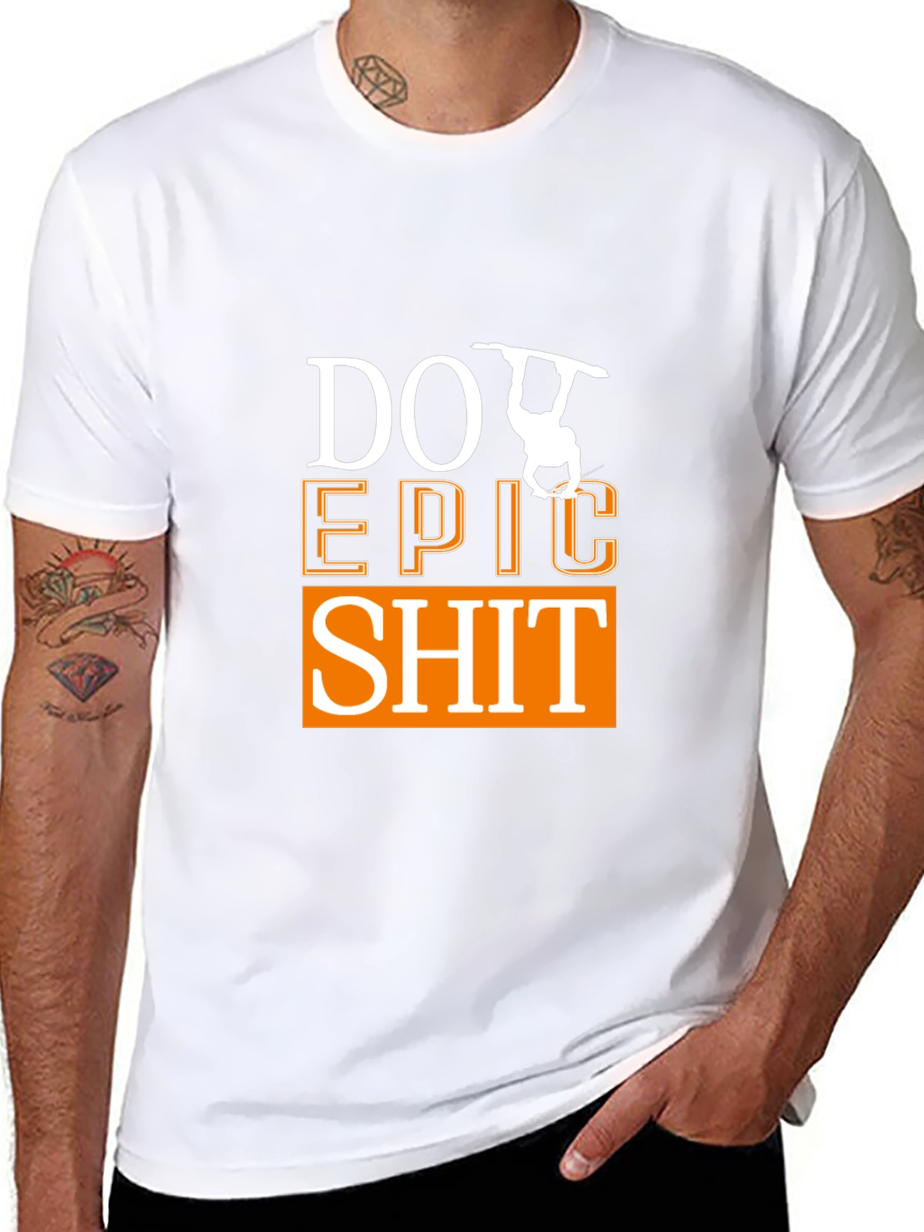 Camiseta Negra Do Epic Shit con Diseño de Snowboard