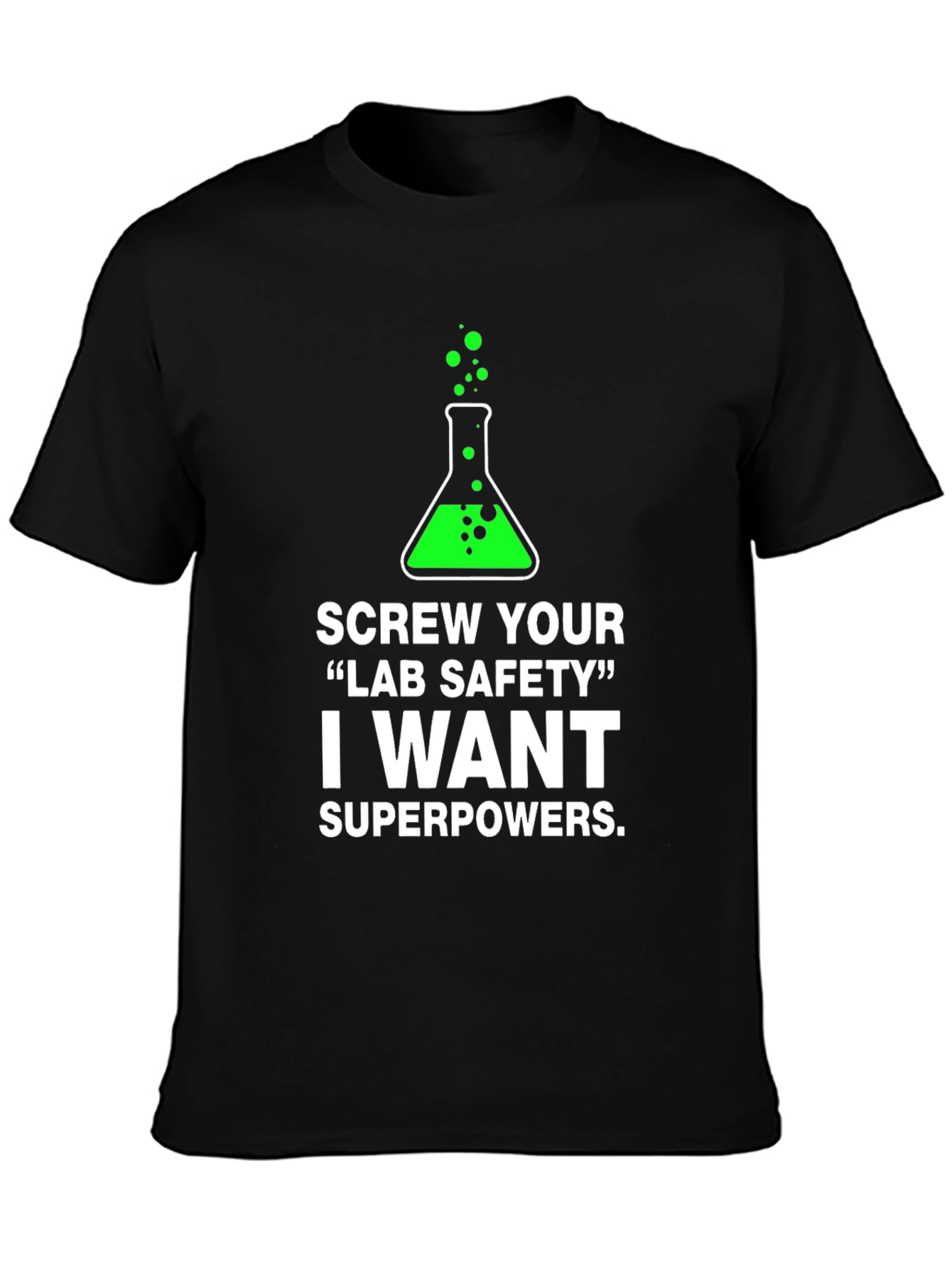 Camiseta Negra: ¡Superpoderes y Ciencia!