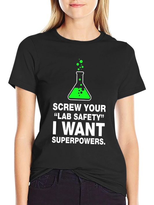 Camiseta Negra: ¡Superpoderes y Ciencia!