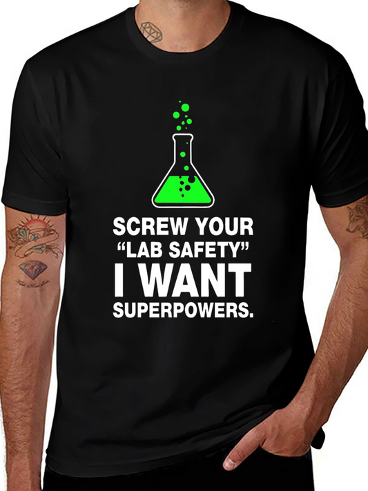 Camiseta Negra: ¡Superpoderes y Ciencia!