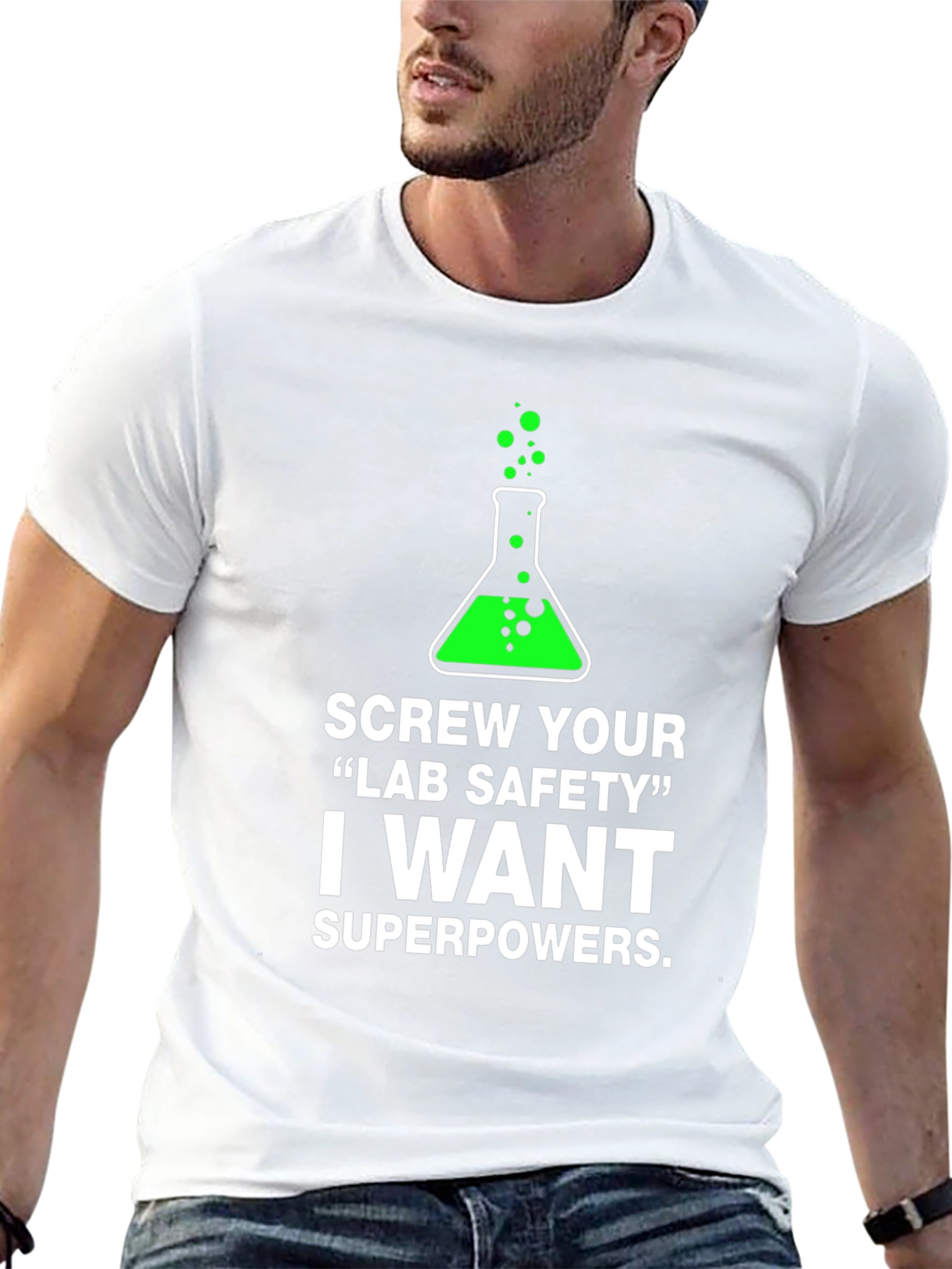 Camiseta Negra: ¡Superpoderes y Ciencia!