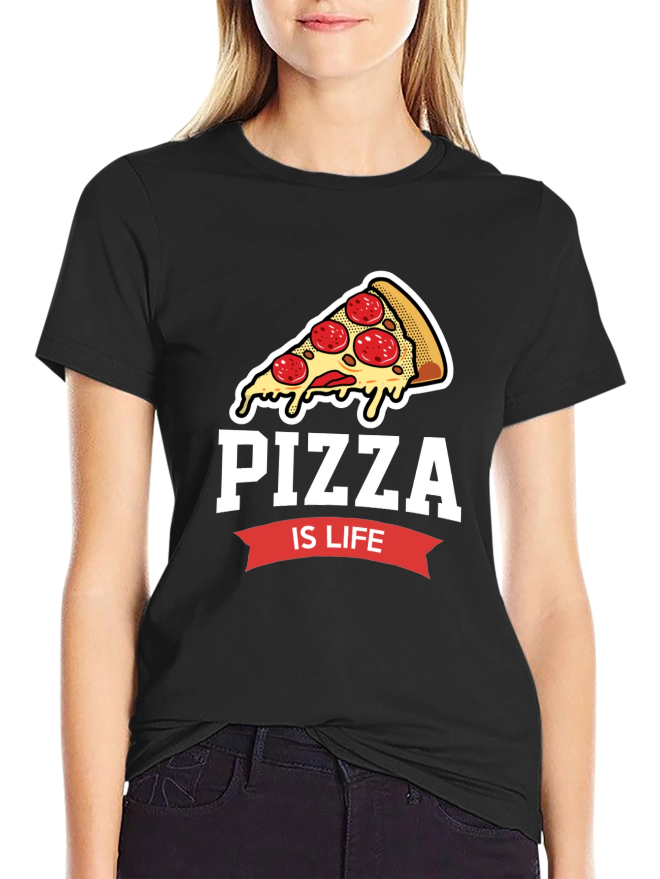 Camiseta Negra Pizza is Life