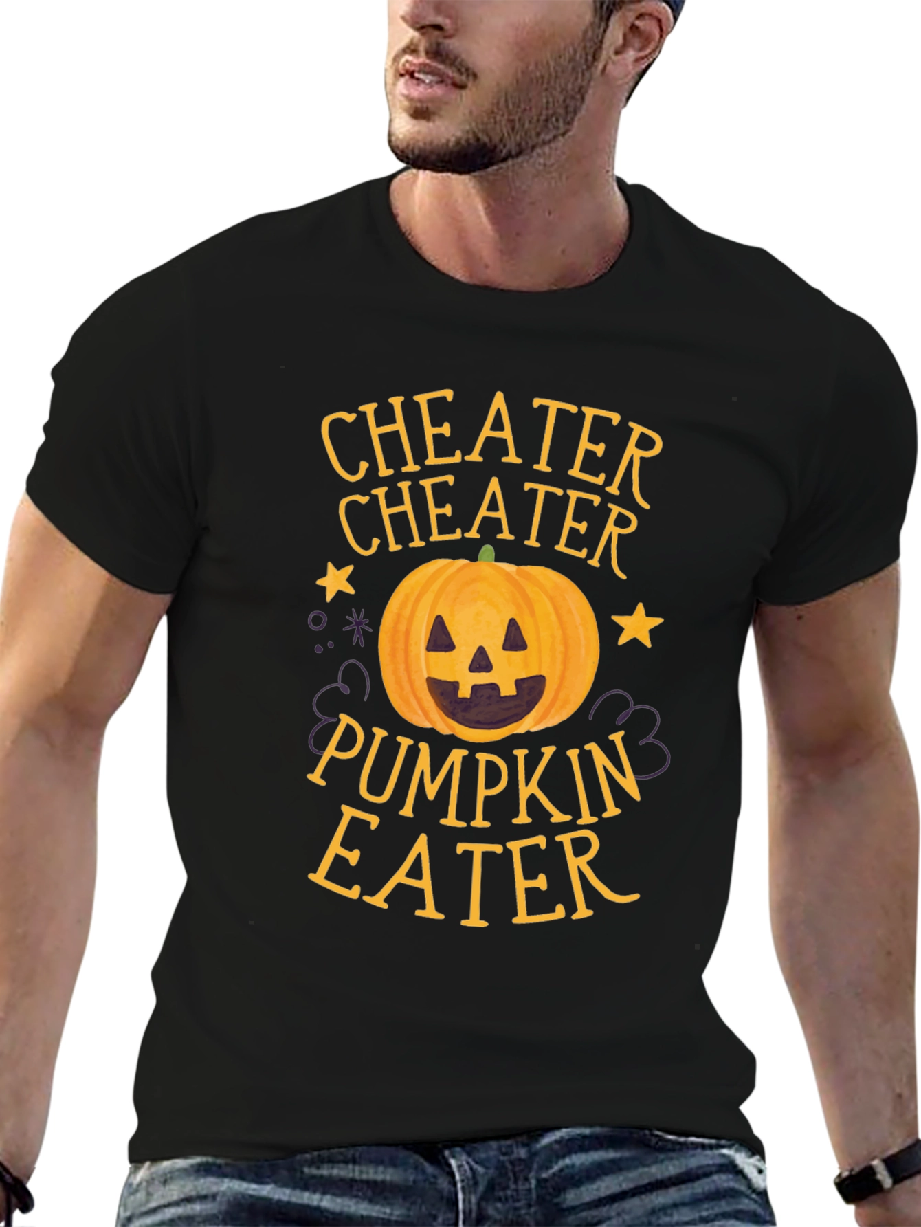 Camiseta Negra Cheater Pumpkin Eater Halloween