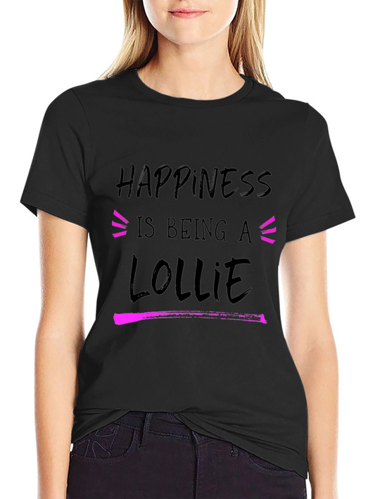 Camiseta Negra Happiness Is Being A Lollie