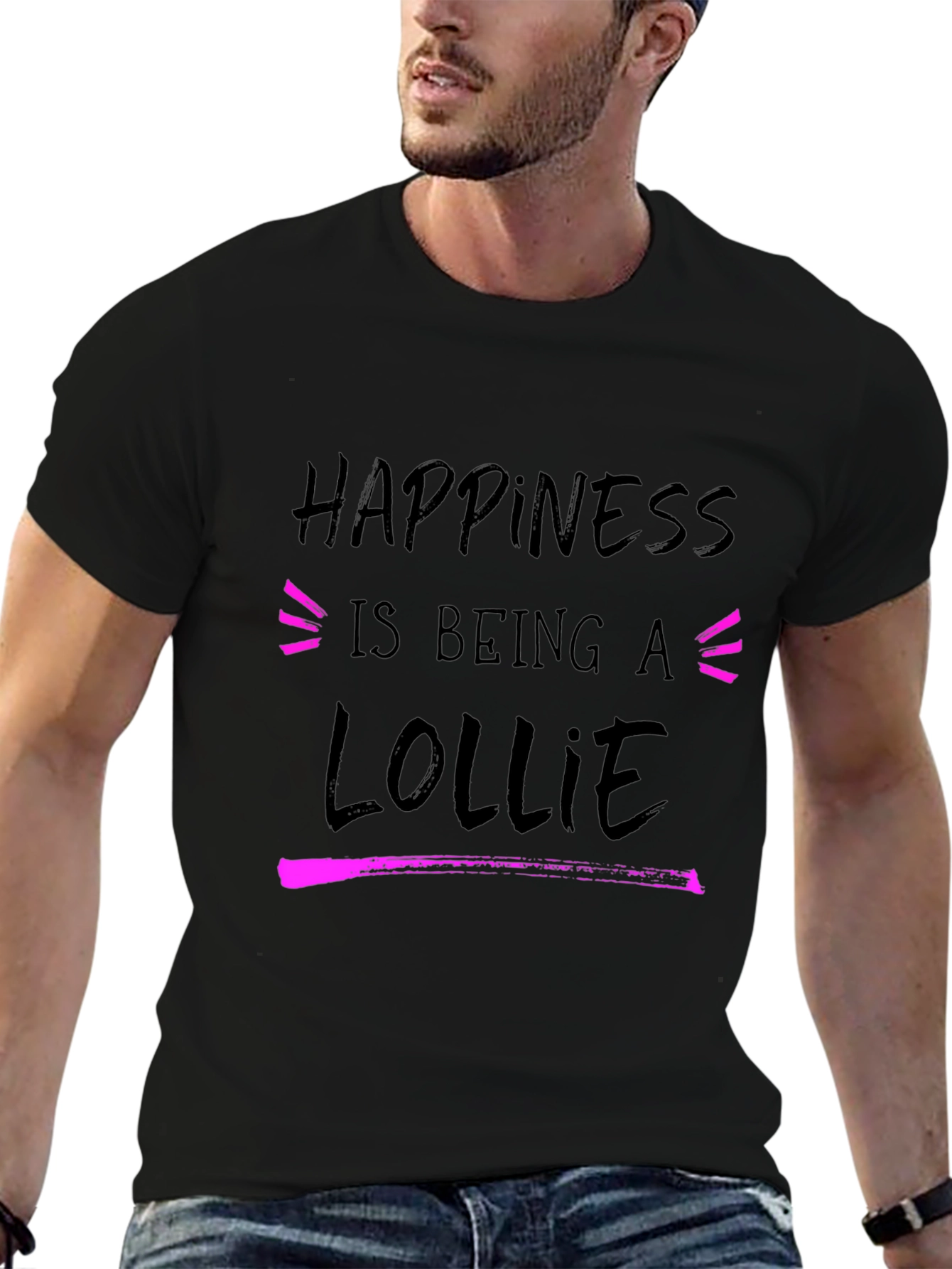 Camiseta Negra Happiness Is Being A Lollie