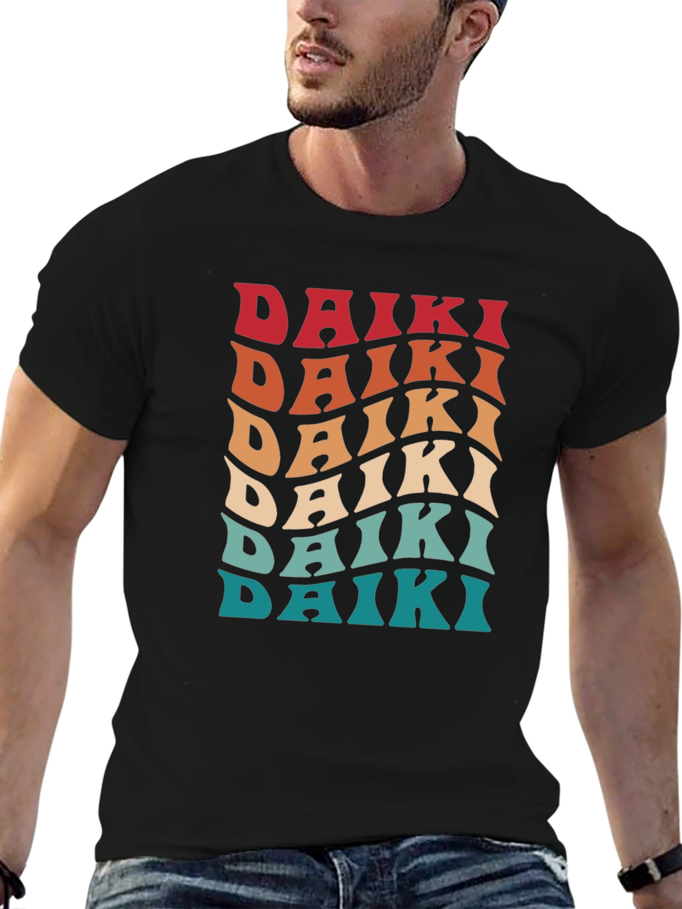 Camiseta retro Daiki para hombre