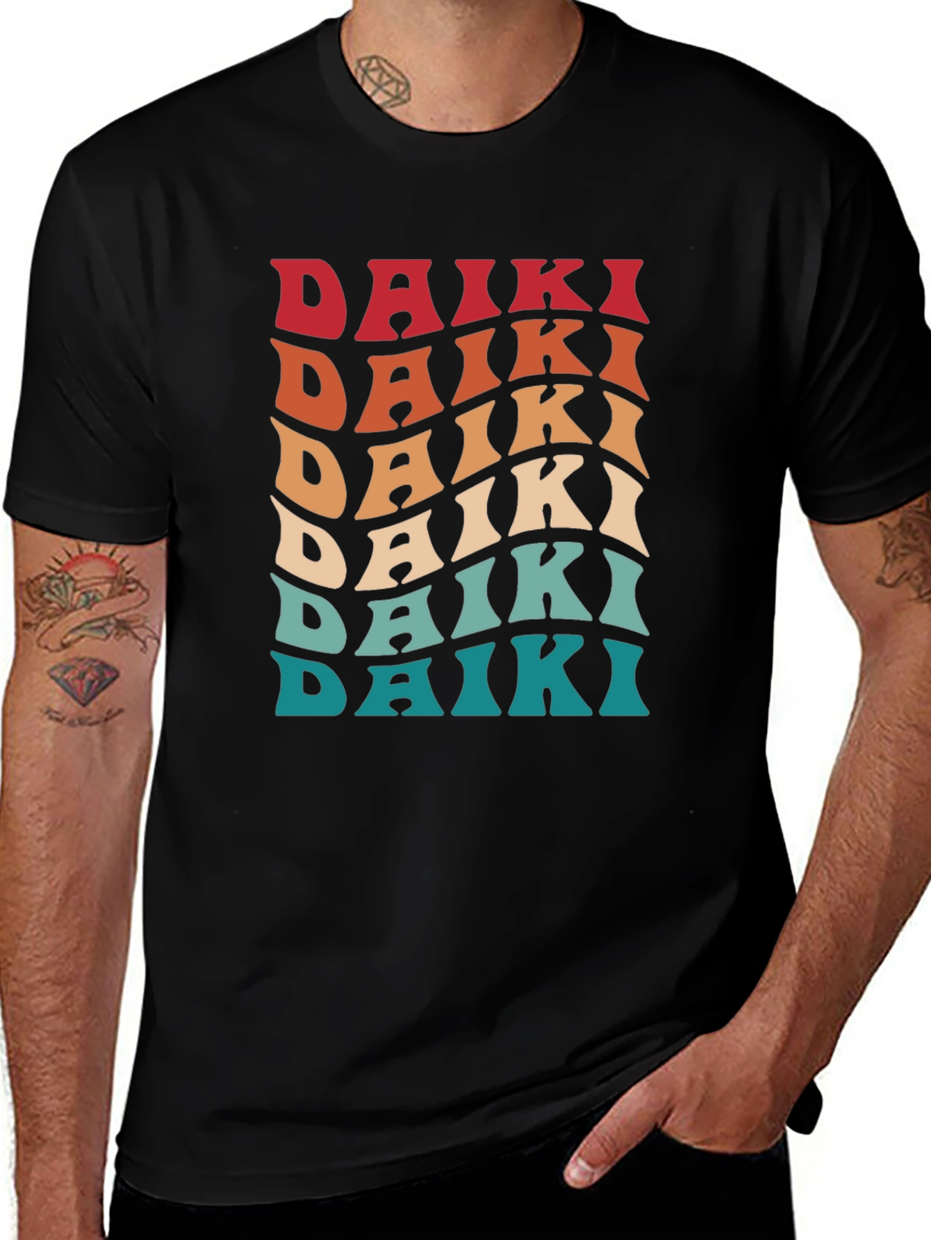 Camiseta retro Daiki para hombre
