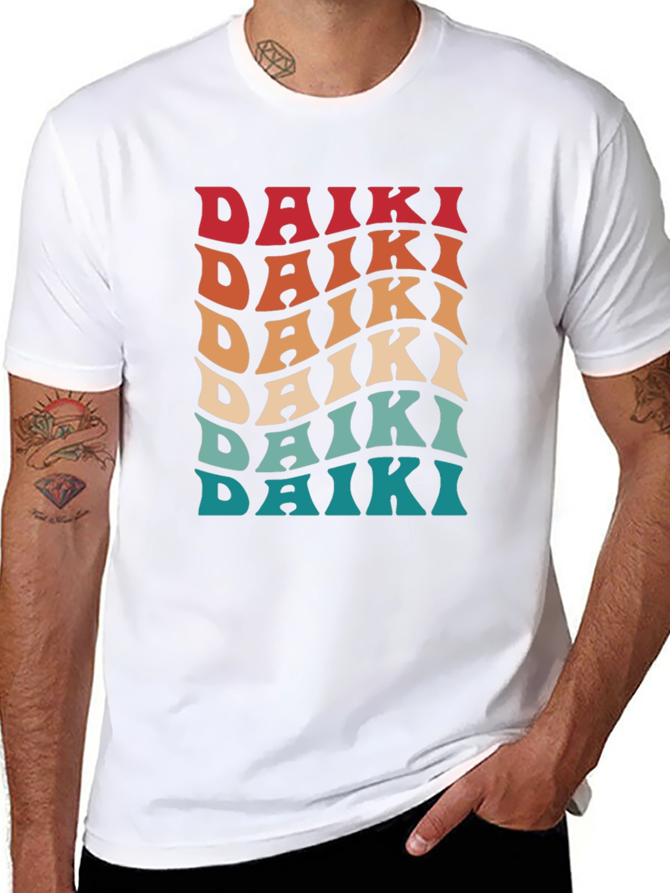 Camiseta retro Daiki para hombre