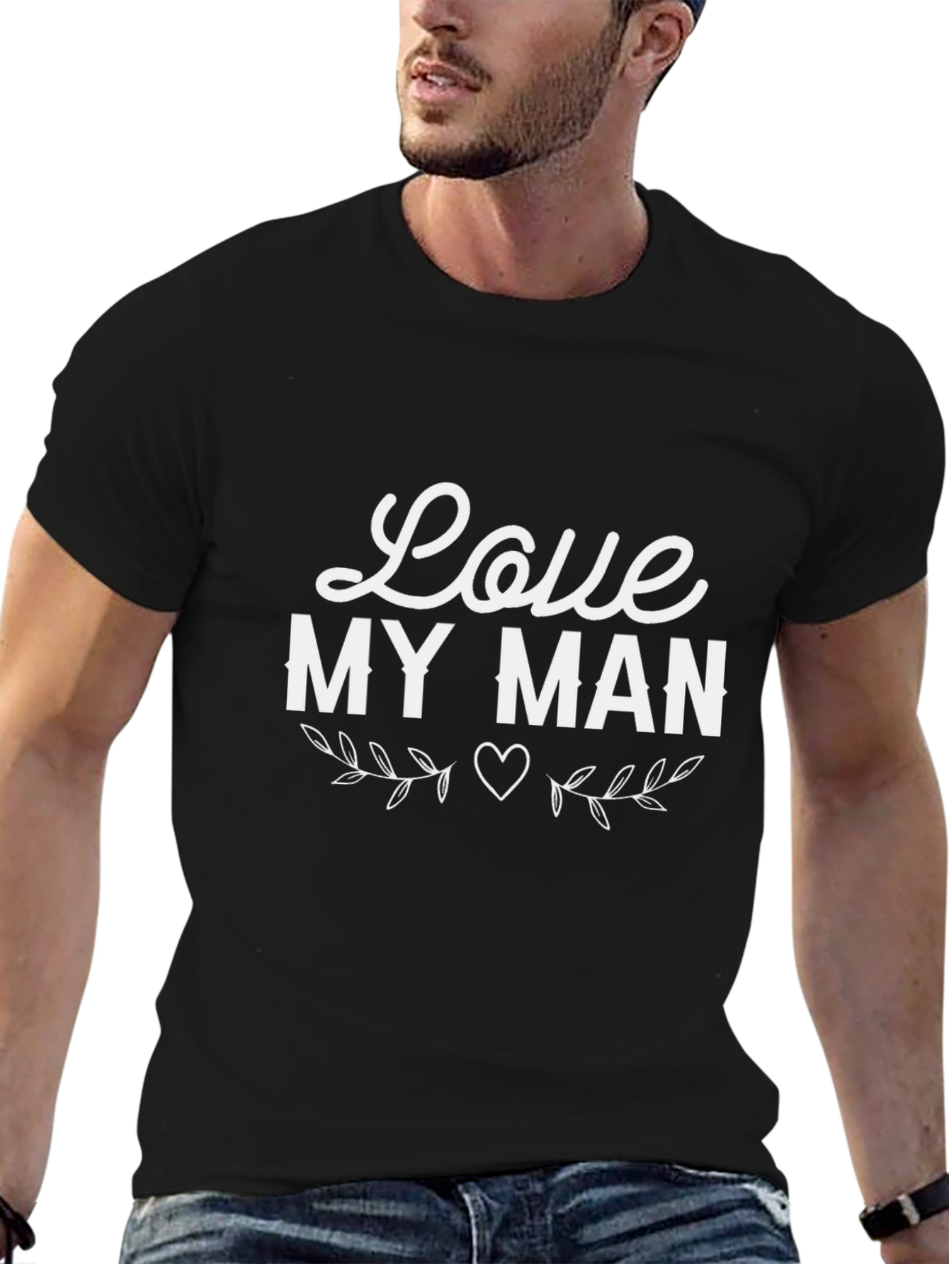 Camiseta Negra Love My Man para Hombre