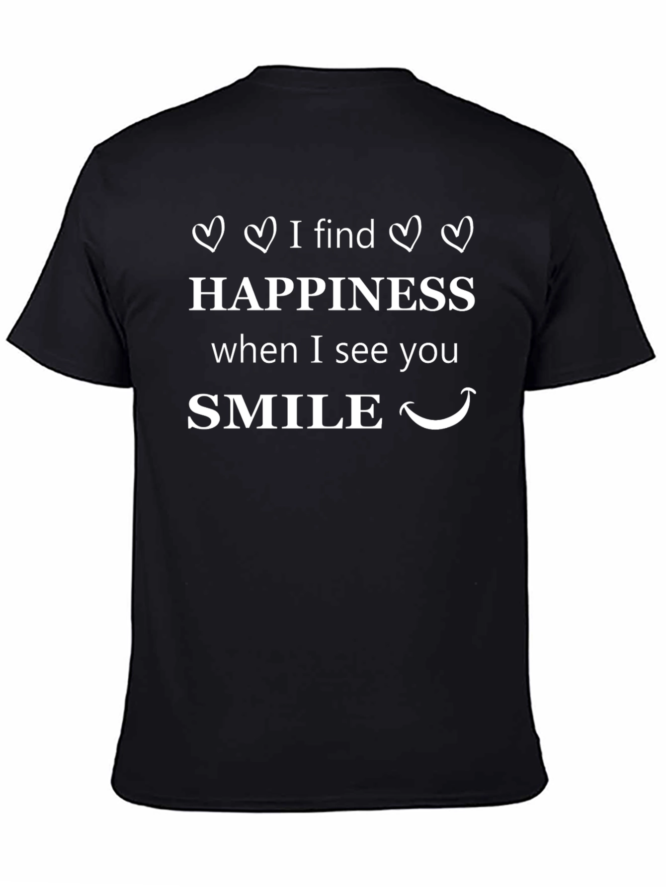 Camiseta Negra: Encuentro Felicidad en Tu Sonrisa