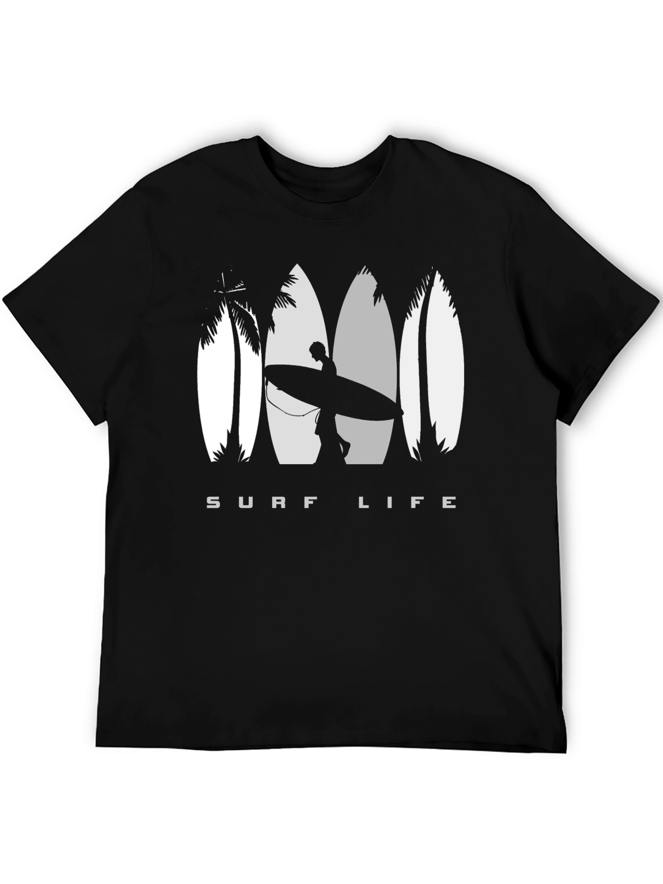 Camiseta Negra Surf Life para Hombre