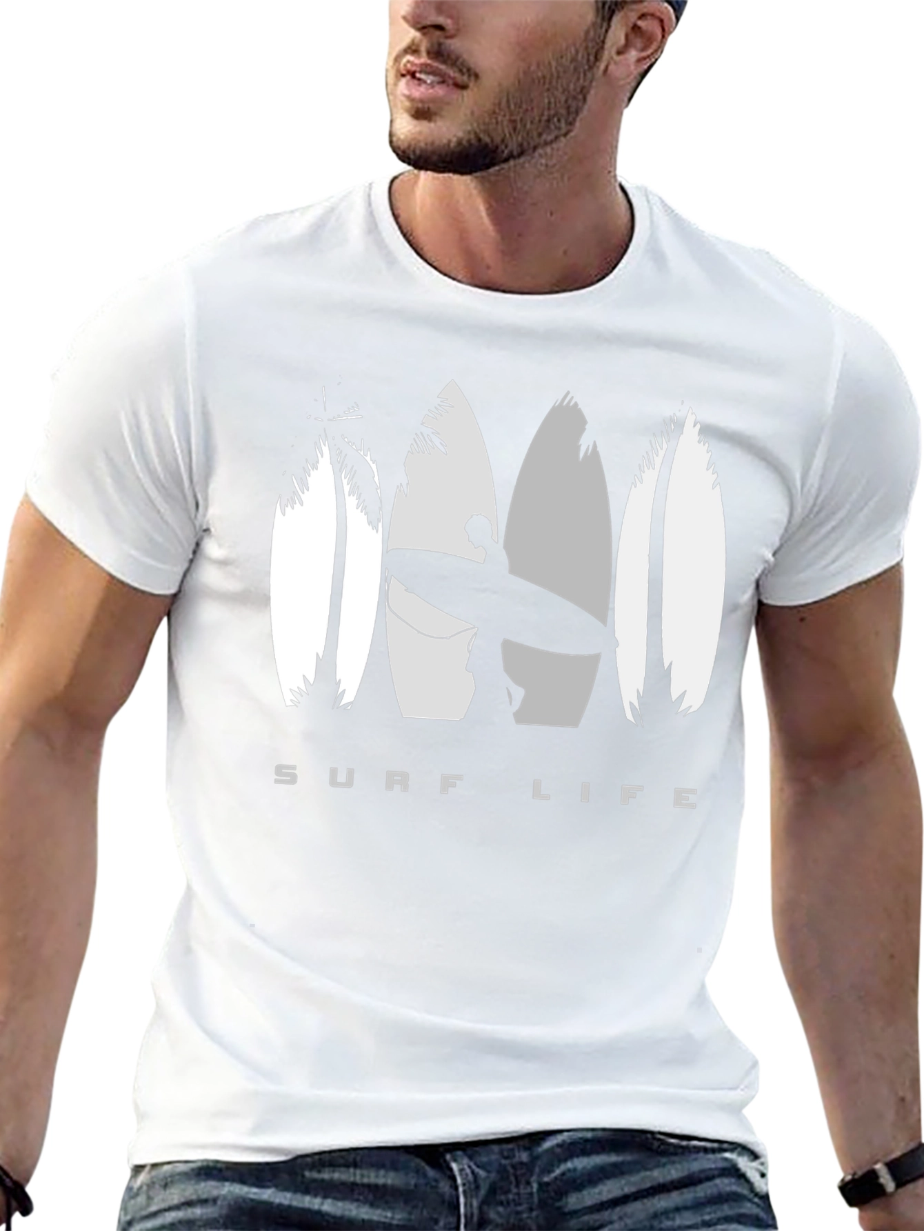 Camiseta Negra Surf Life para Hombre
