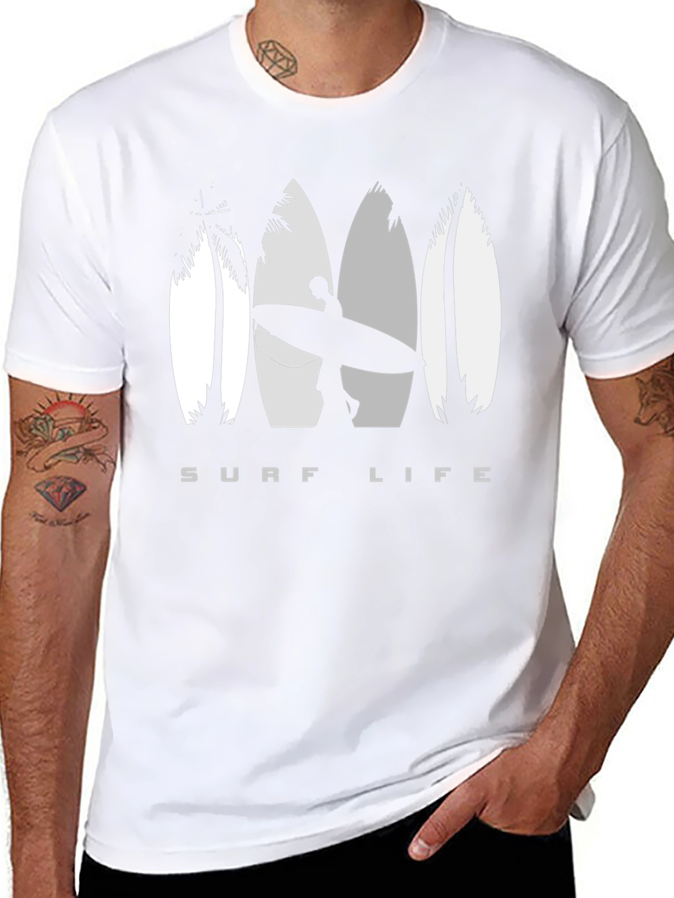 Camiseta Negra Surf Life para Hombre