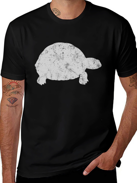 Camiseta Negra con Diseño de Tortuga Retro