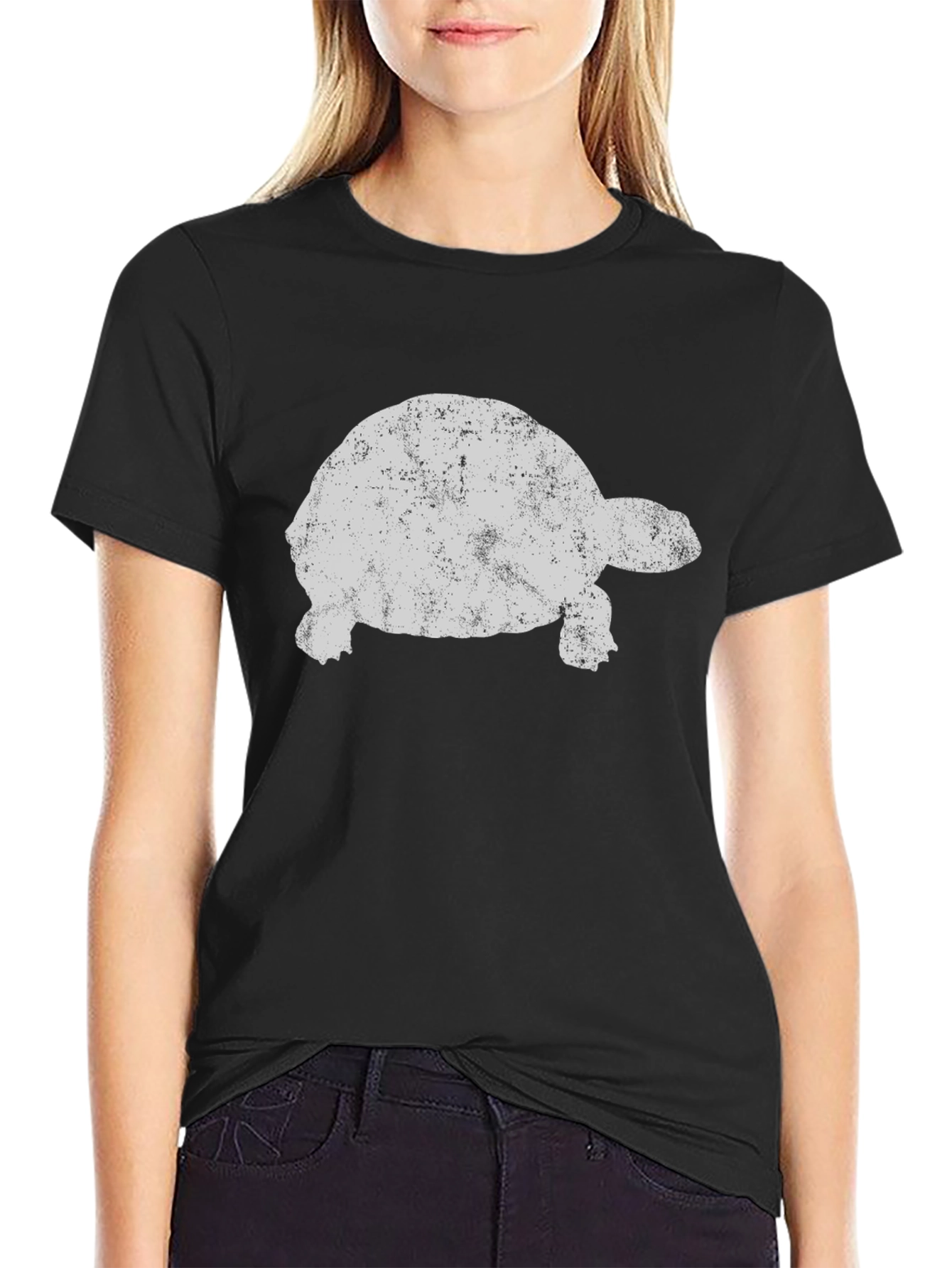 Camiseta Negra con Diseño de Tortuga Retro