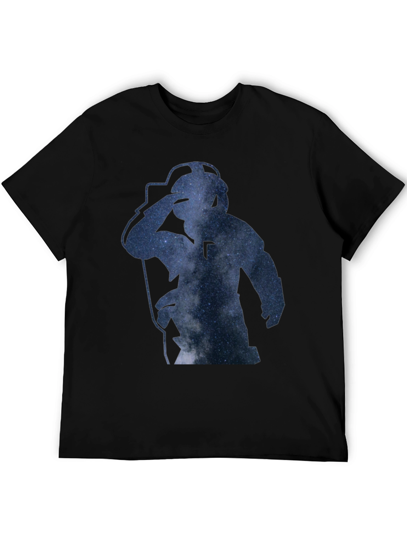 Camiseta Negra Estampado Espacial