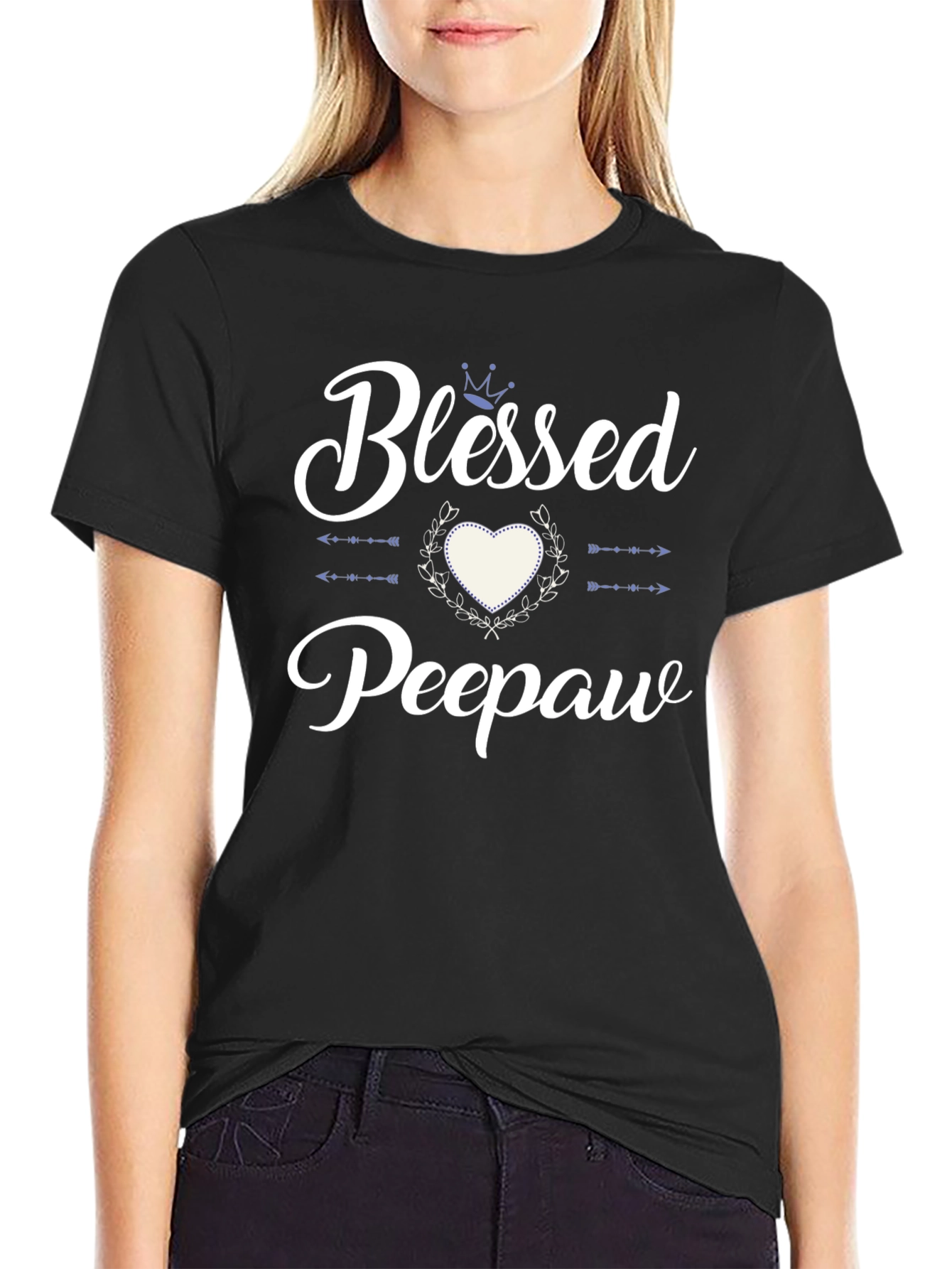 Camiseta Negra Blessed Peepaw para Hombre
