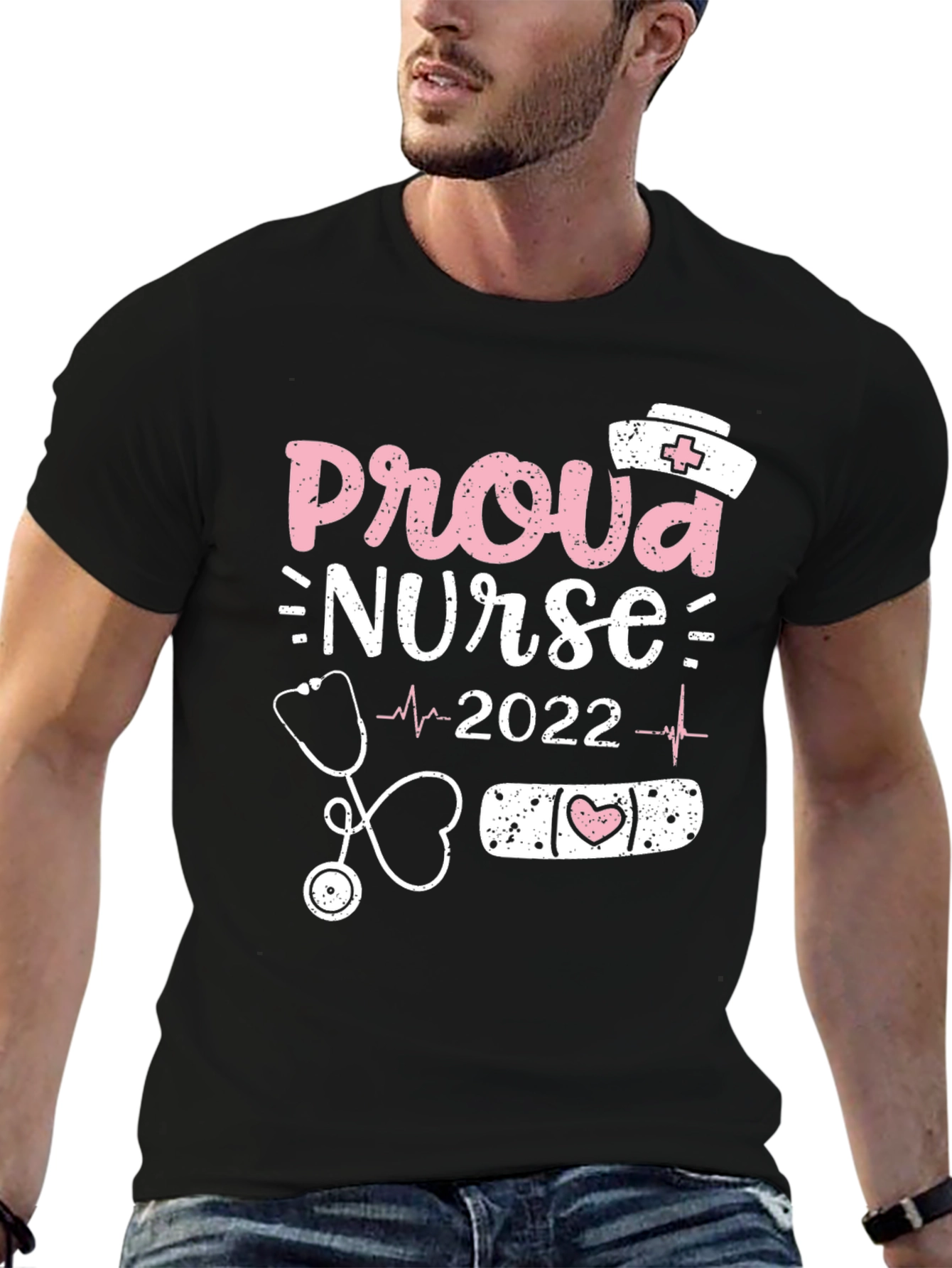 Camiseta Negra de Enfermera Orgullosa 2022