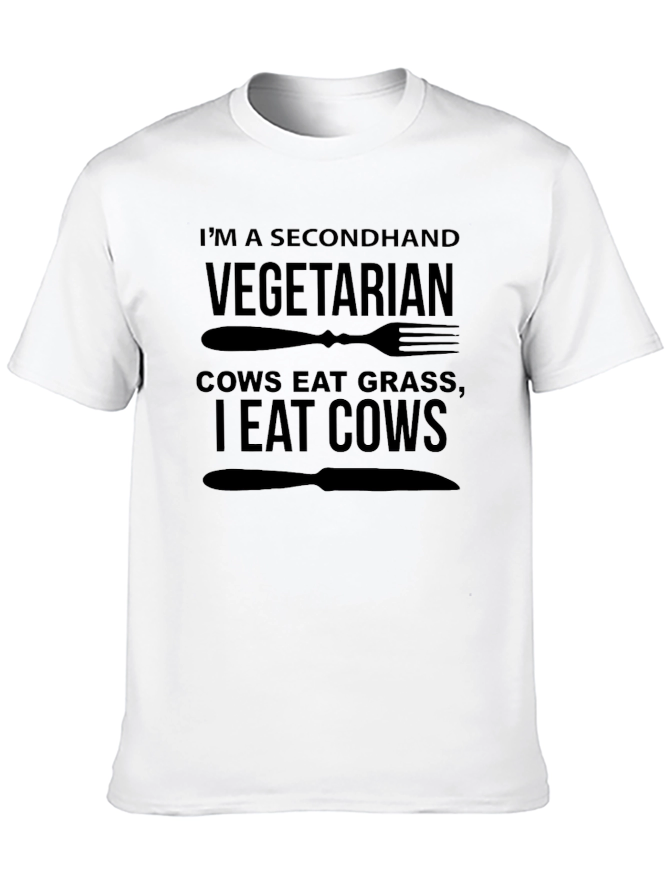 Camiseta Negra Vegetariano de Segunda Mano para Hombre