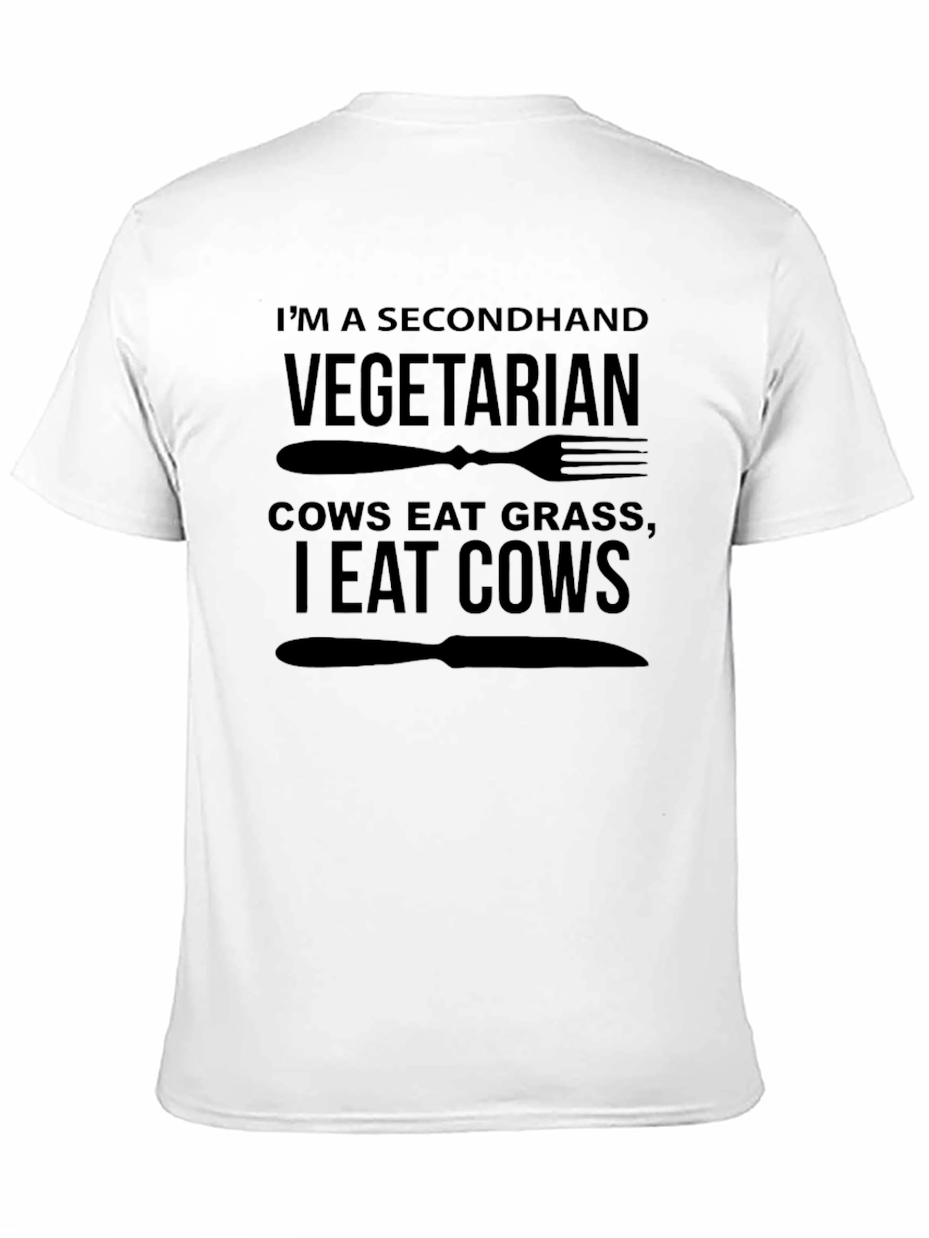 Camiseta Negra Vegetariano de Segunda Mano para Hombre