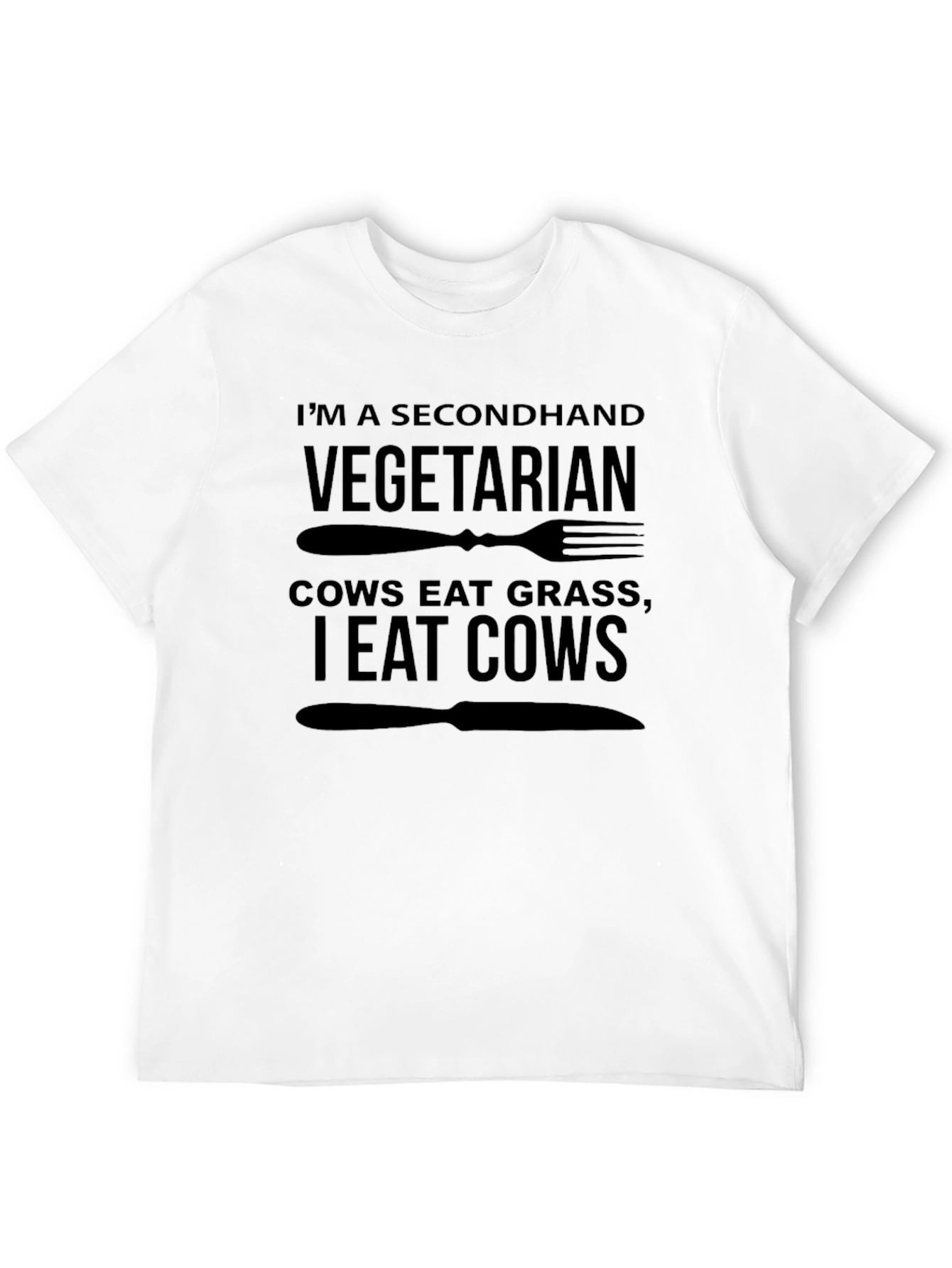 Camiseta Negra Vegetariano de Segunda Mano para Hombre