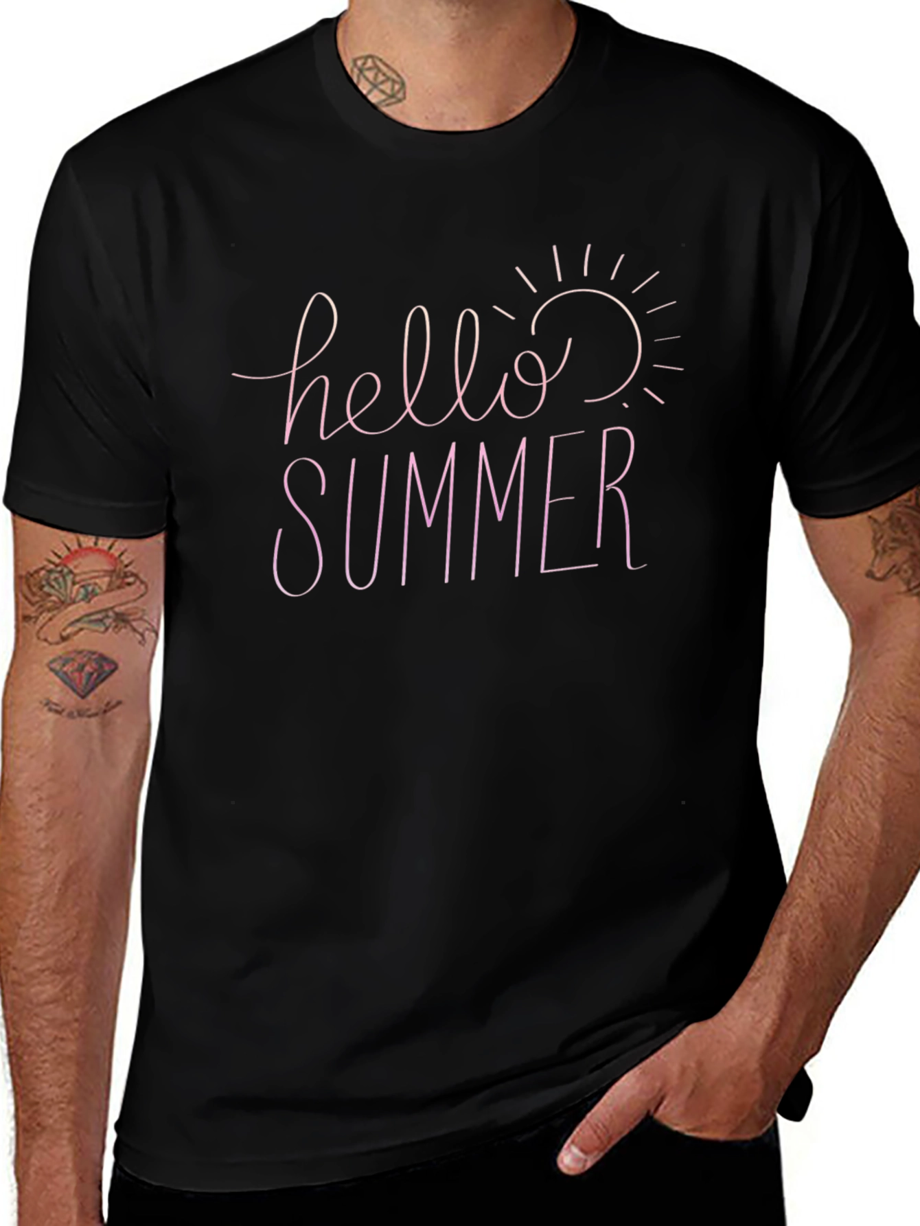 Camiseta Negra de Verano - Hello Summer