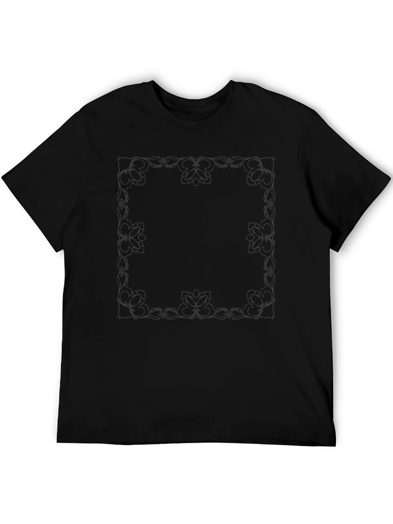 Camiseta Negra Estampado Floral Elegante