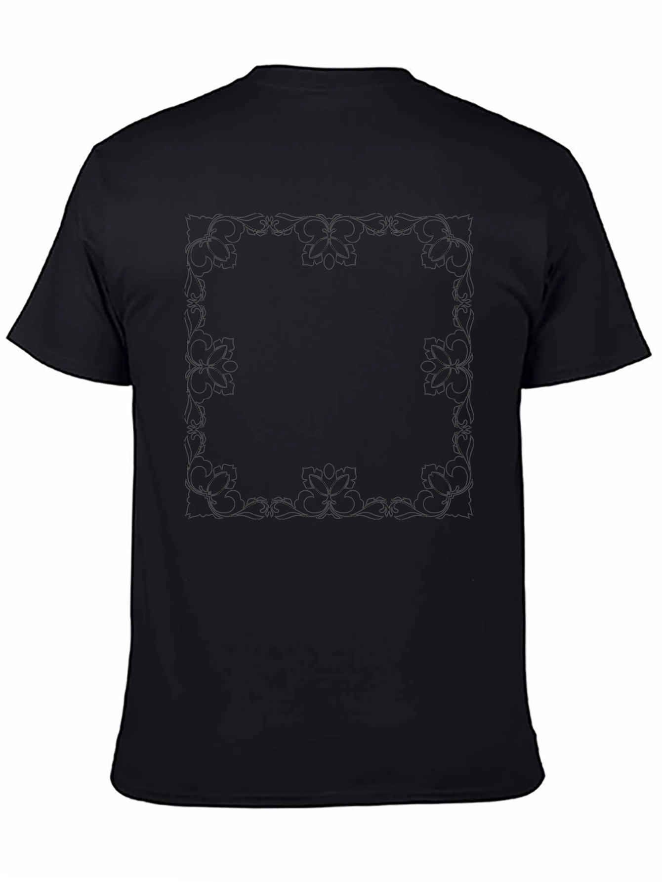 Camiseta Negra Estampado Floral Elegante