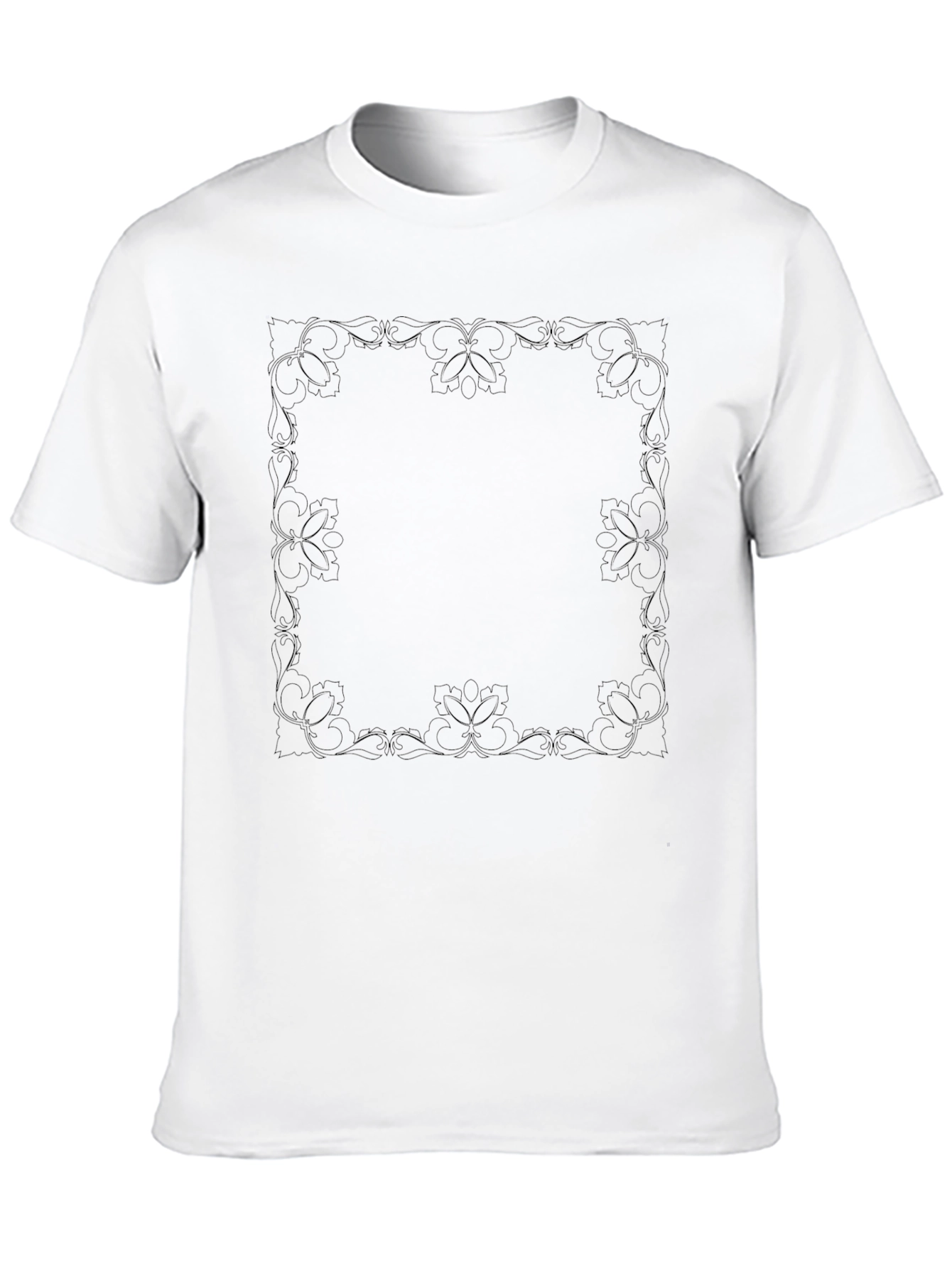 Camiseta Negra Estampado Floral Elegante