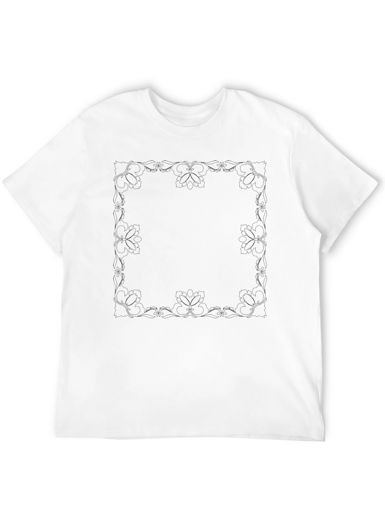Camiseta Negra Estampado Floral Elegante