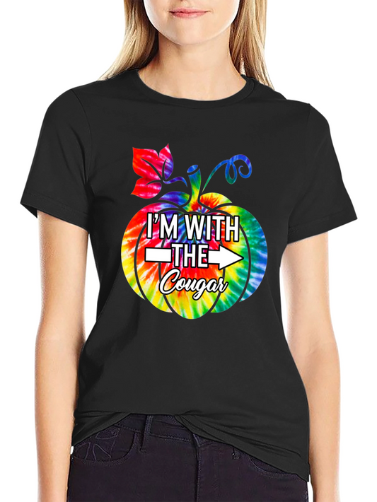 Camiseta Estoy con la Cougar Calabaza Tie-Dye