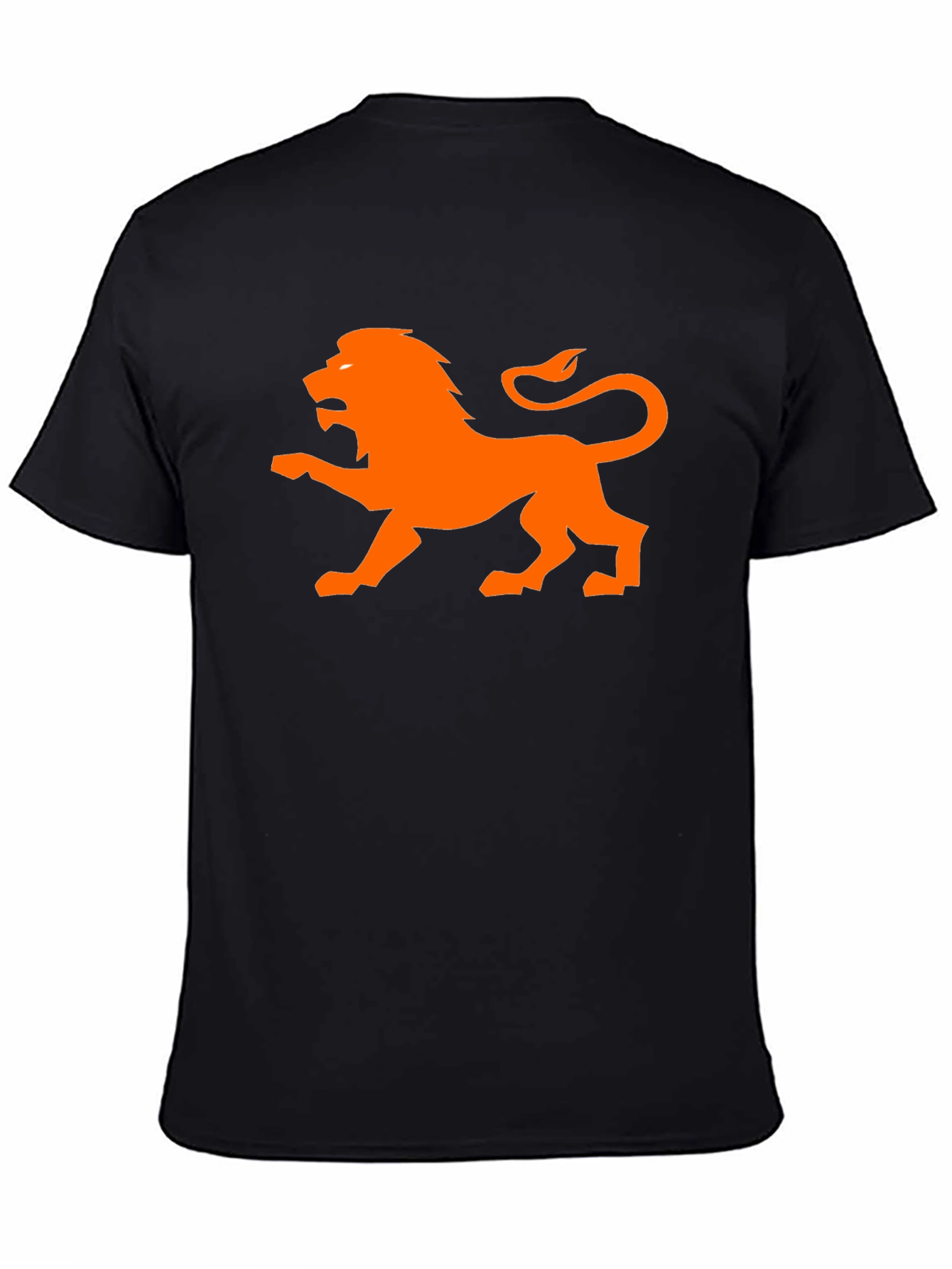 Camiseta Negra con León Naranja