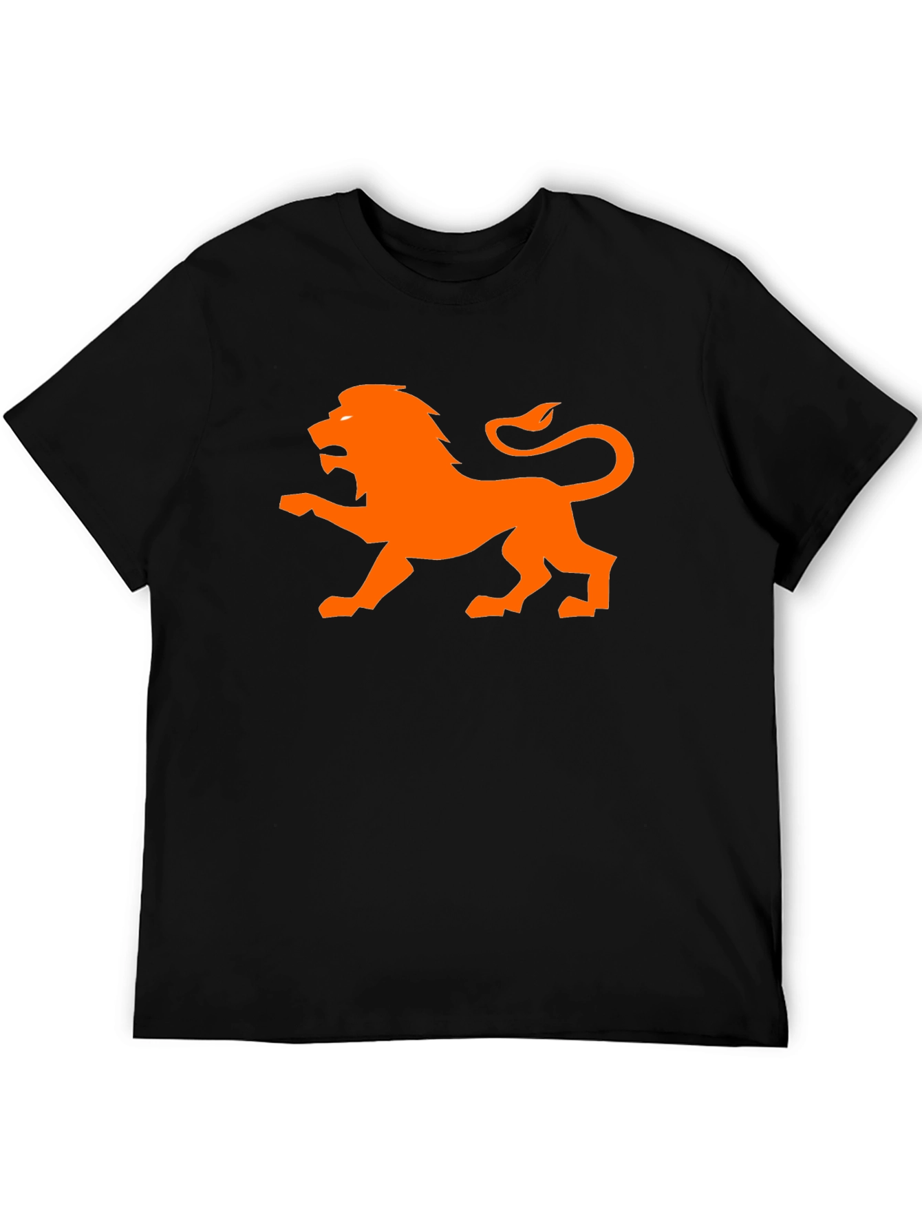 Camiseta Negra con León Naranja