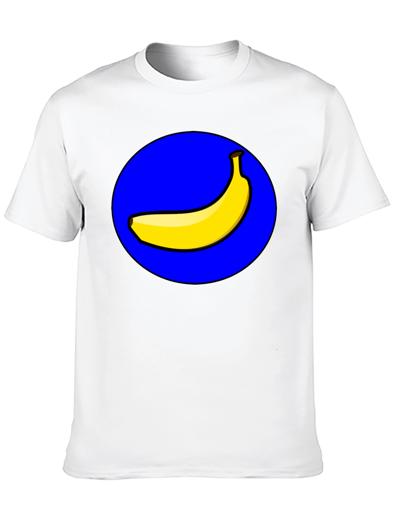 Camiseta Negra Hombre: Diseño Banana en Círculo Azul
