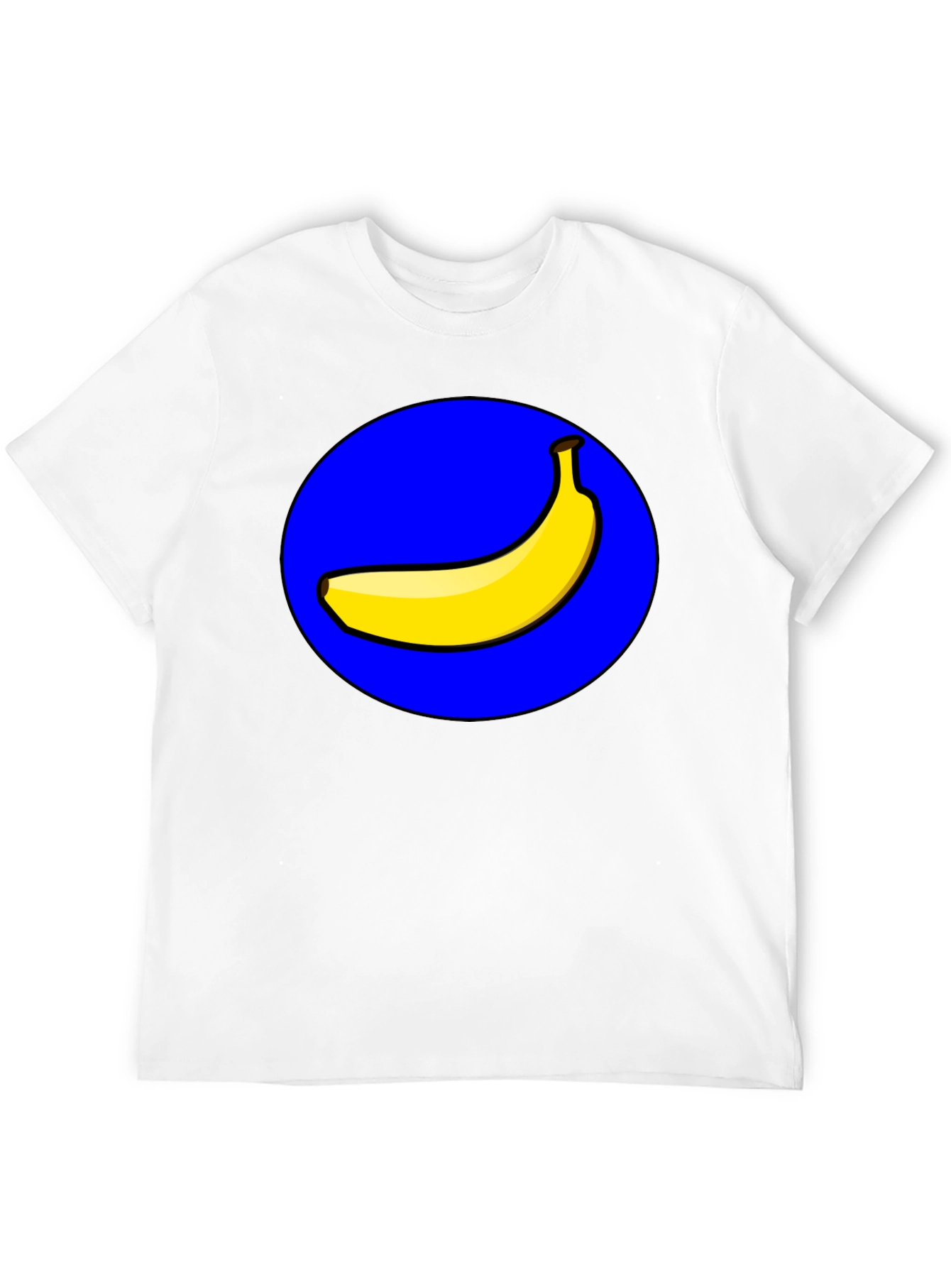 Camiseta Negra Hombre: Diseño Banana en Círculo Azul