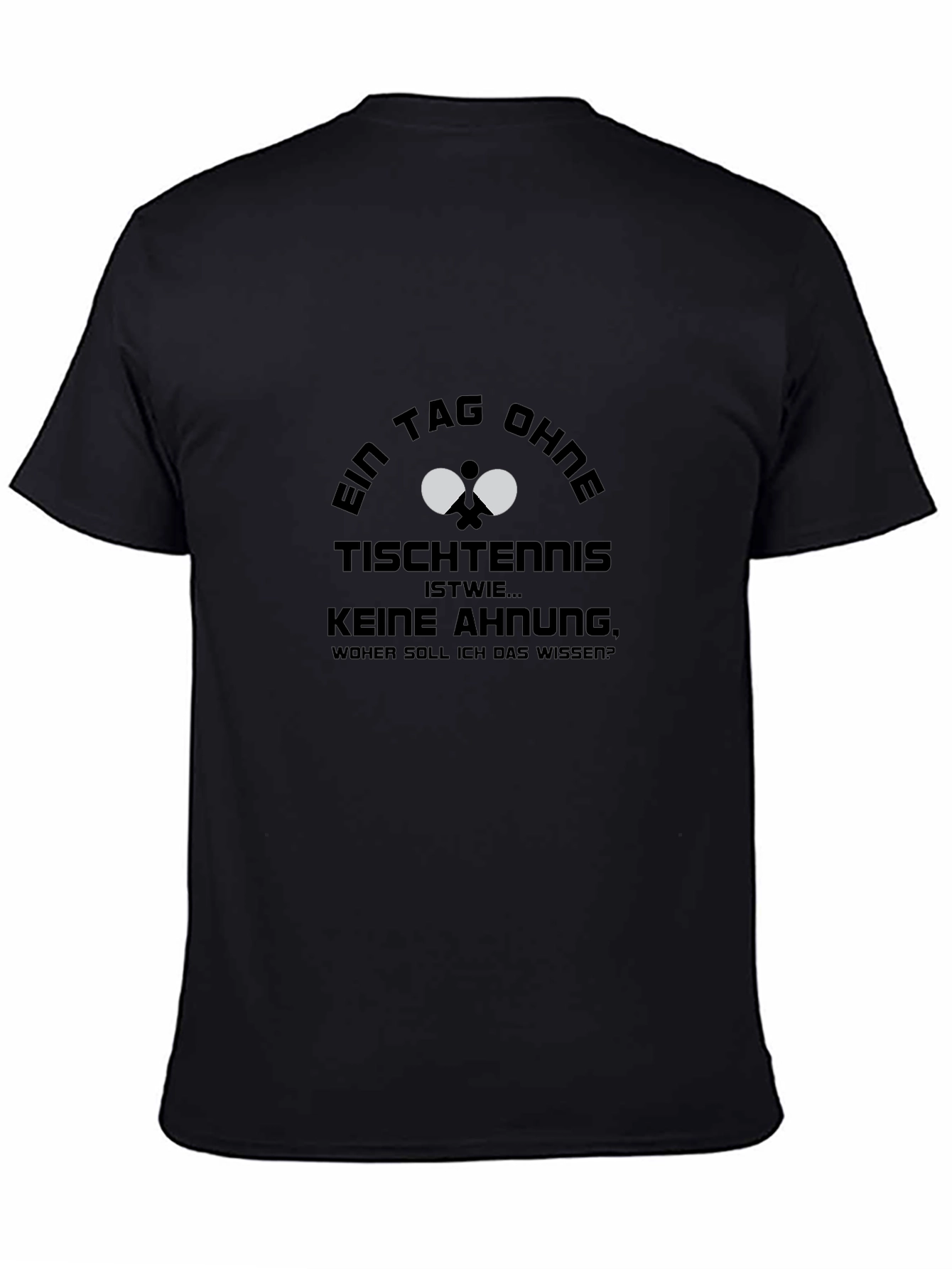 Camiseta Negra de Tenis de Mesa - Diseño Único