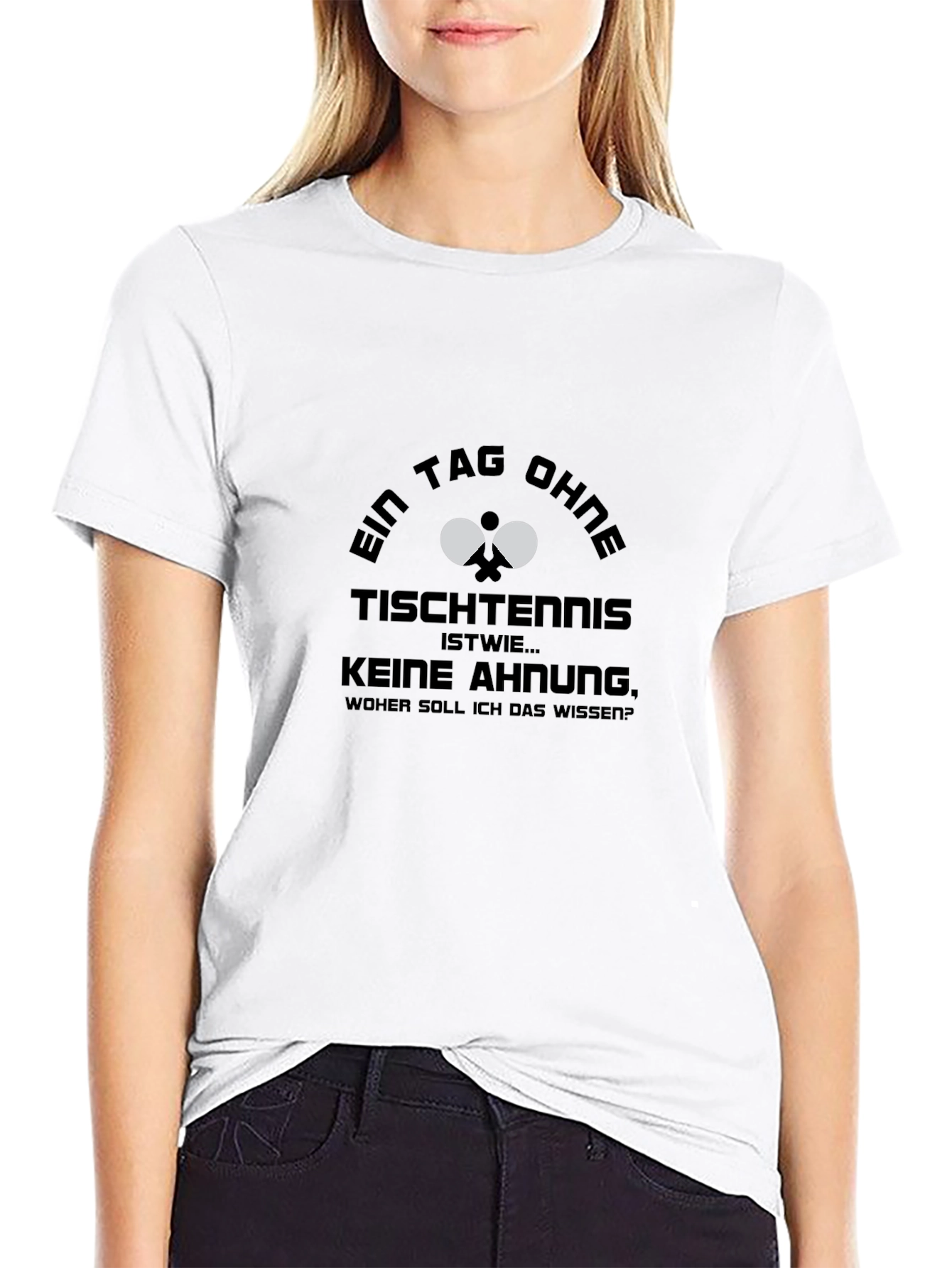 Camiseta Negra de Tenis de Mesa - Diseño Único
