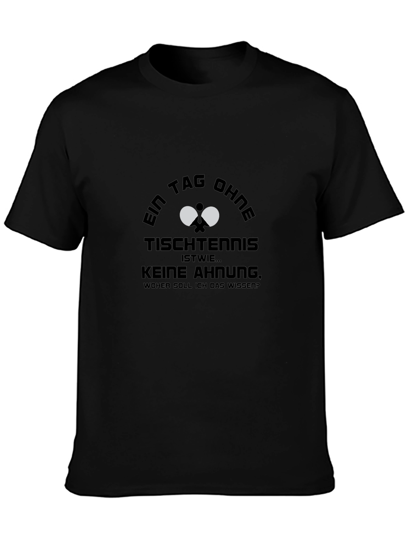 Camiseta Negra de Tenis de Mesa - Diseño Único