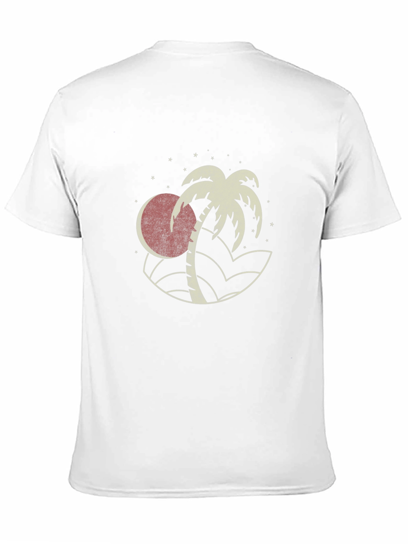 Camiseta Negra Estampada con Diseño Tropical Retro